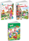 Sawan Set Of 3 Books, Kids Board Fairy Tales (The Peasant, The Sanke And The Fox, Thumbelina, The Three Little Pigs)