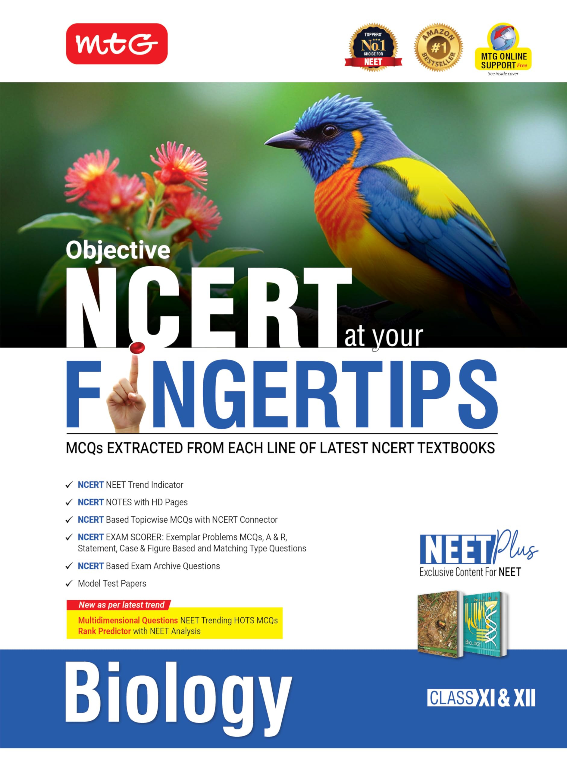 MTG Objective NCERT at your FINGERTIPS Biology For 20252026 Exam  NCERT NEET Trend Indicator, HOTS MCQs, Rank Predictor & Note