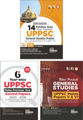 Combo (Set Of 3 Books) Uttar Pradesh Civil Services Uppsc Prelims (2010 To 2023) & Mains (2023 To 2018) YearWise Solved Papers 