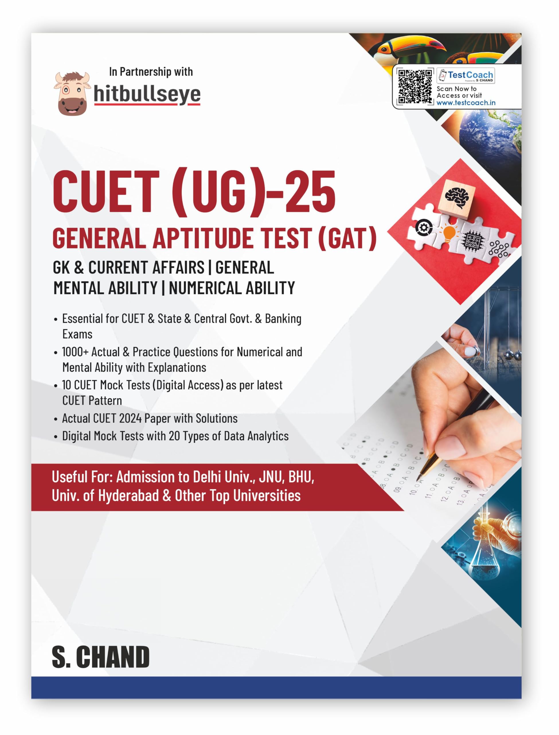 CUET (UG) General Aptitude Test GAT Exam 2025 | General Knowledge GK & Current Affairs Book | General Mental & Numerical Ability