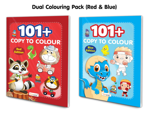 101+ Copy to Colour  Red & Blue Edition : Fun and Creative Colouring Books for Preschool Kids, Creative Art Exploration for Pr
