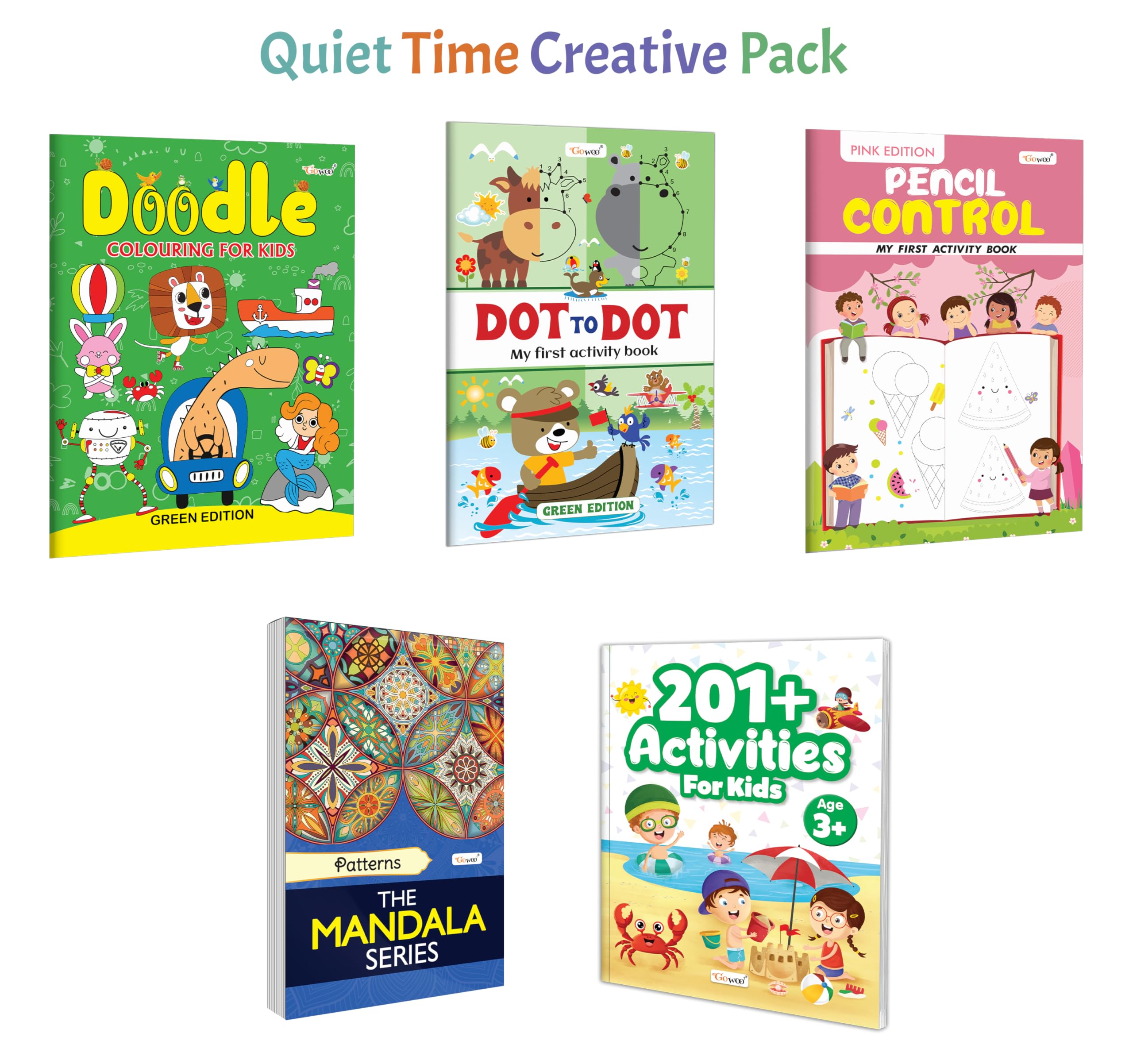 DOODLE COLOURING FOR KIDS  GREEN EDITION, My First Activity Book  Dot to Dot (Green Edition) and more : Creative doodle colou