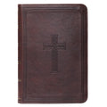 KJV Holy Bible, Large Print Compact, Dark Brown Faux Leather w/Ribbon Marker, Red Letter, King James Version (KJV Compact LP Edi