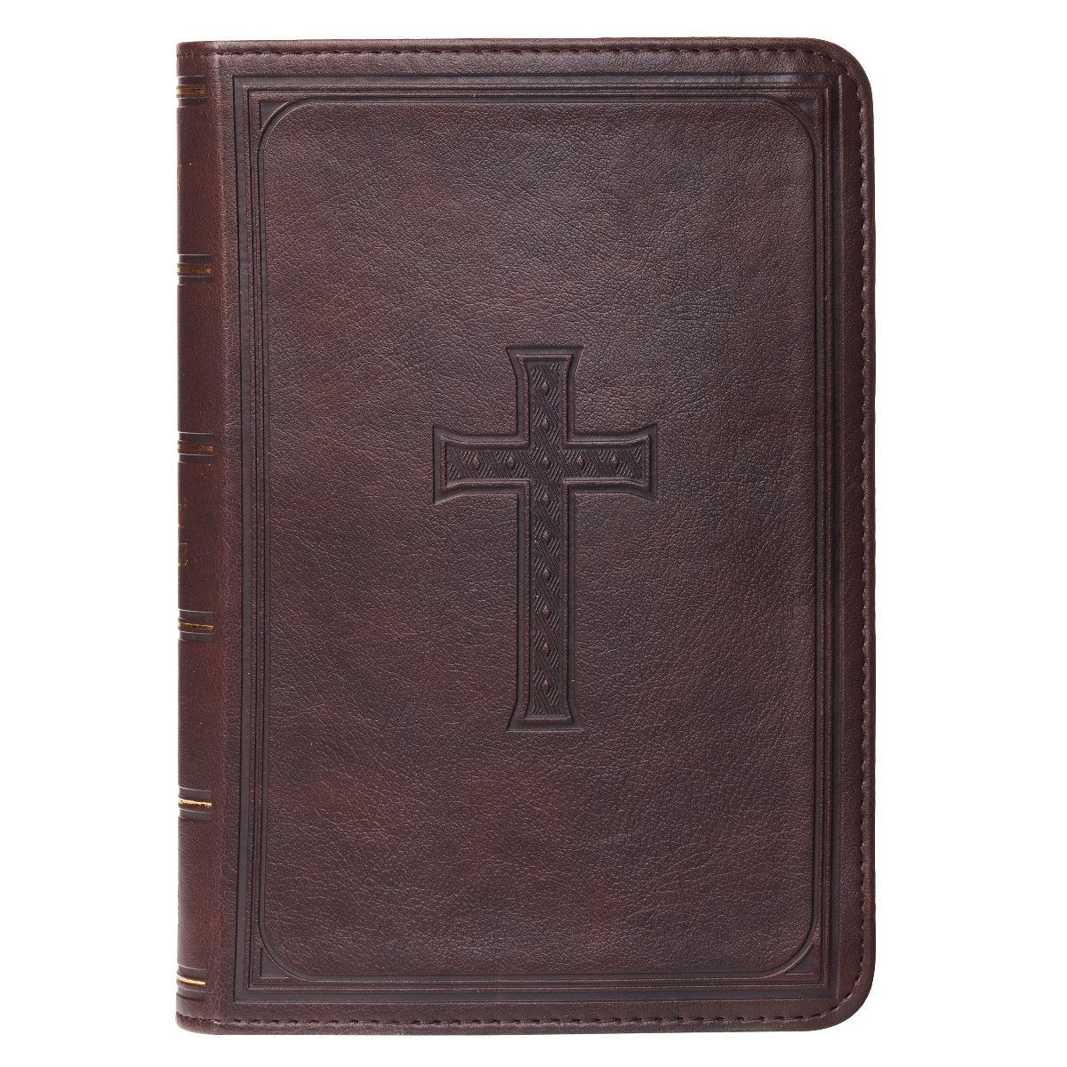 KJV Holy Bible, Large Print Compact, Dark Brown Faux Leather w/Ribbon Marker, Red Letter, King James Version (KJV Compact LP Edi