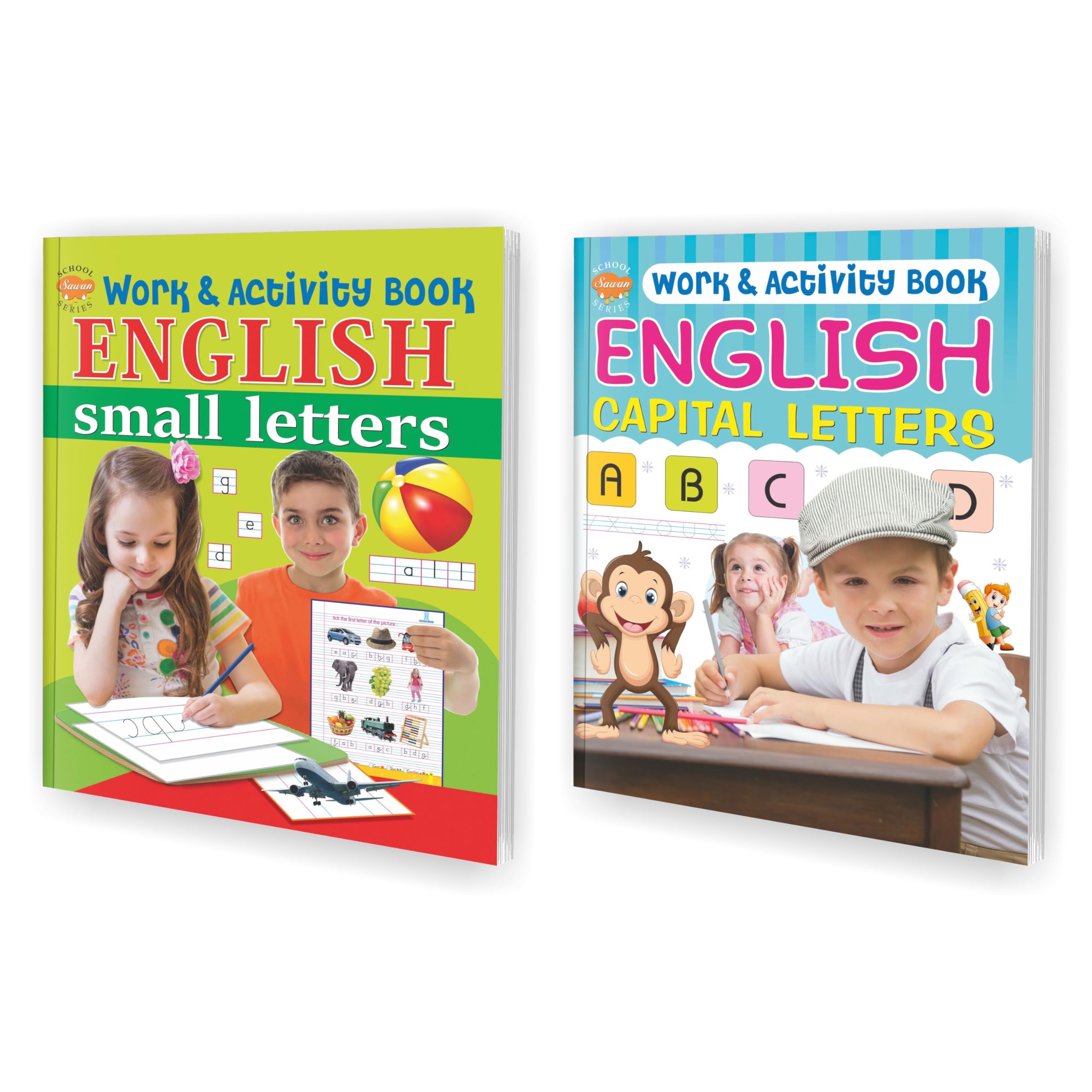Set Of 2 Writing And Activity Books (Work And Activity Book Small Letters, Work And Activity Book Capital Letters )