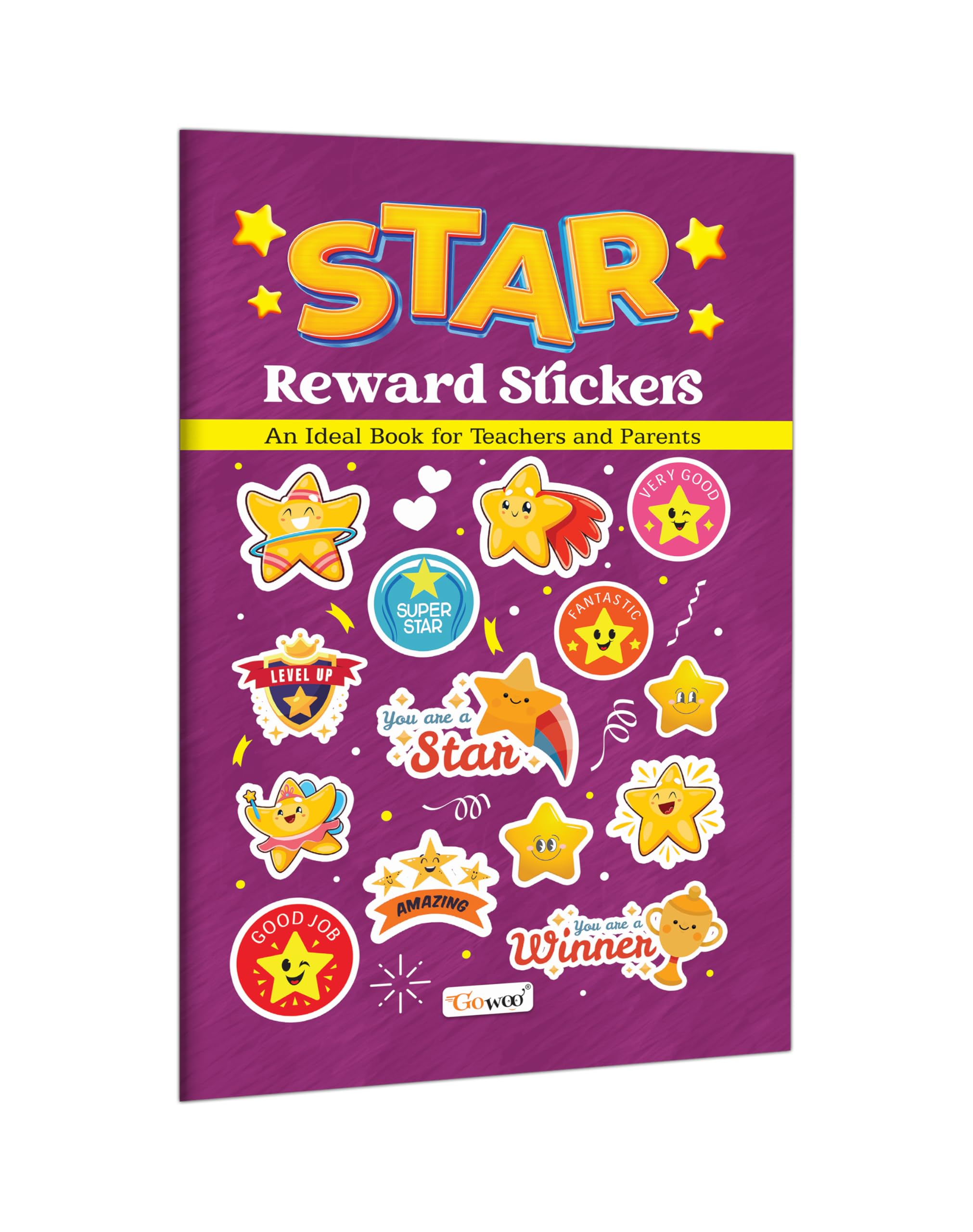 Star Reward Stickers : Colourful Gold Star Stickers for Kids, Colourful Achievement Stickers for Kids, Fun Appreciation Sticker