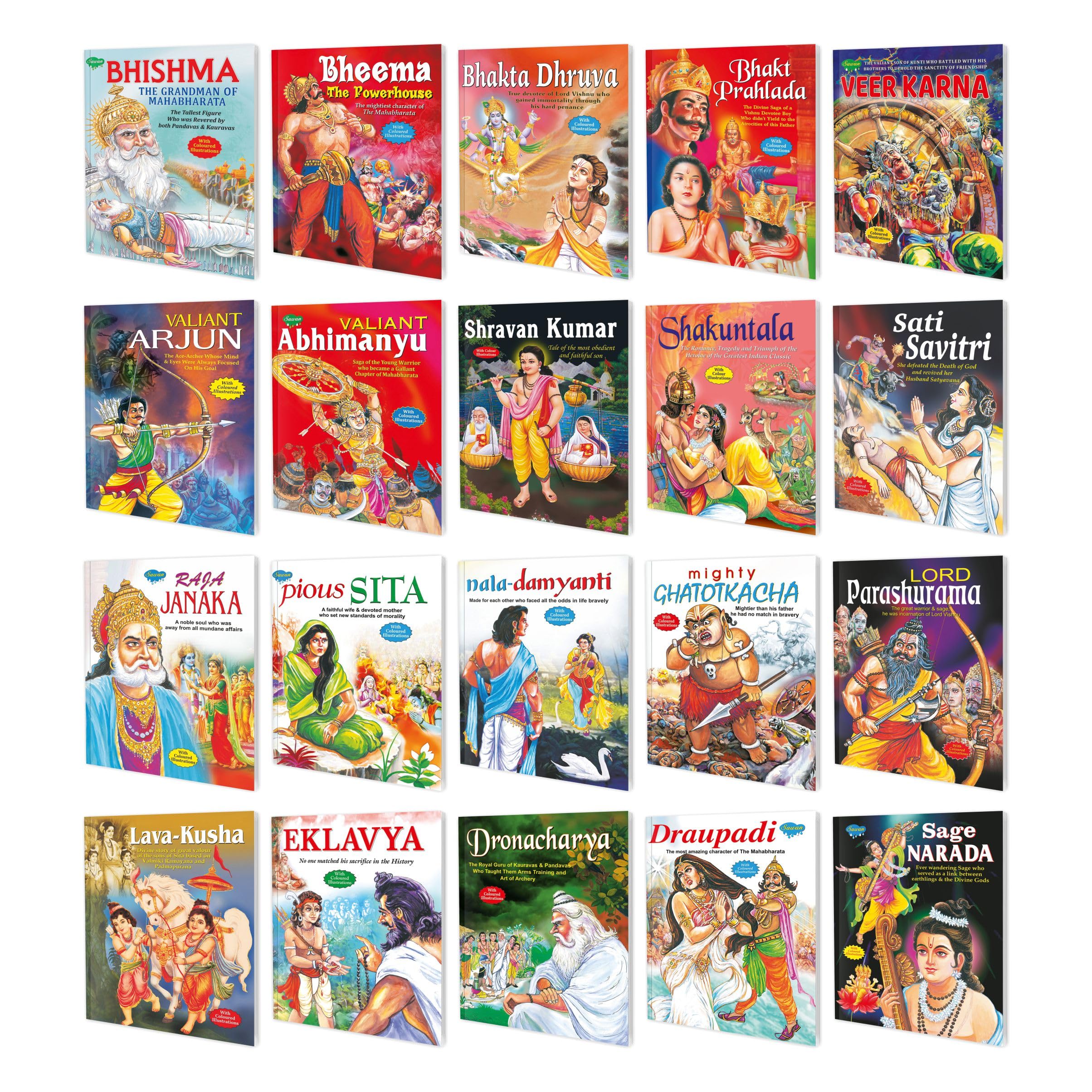 Children Story Books Of Mythological Characters Complete Combo | Set 20 Story Books