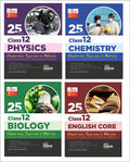Combo 25 Cbse Class 12 Physics, Chemistry Biology & English ChapterWise, TopicWise & SkillWise Previous Year Solved Papers (2