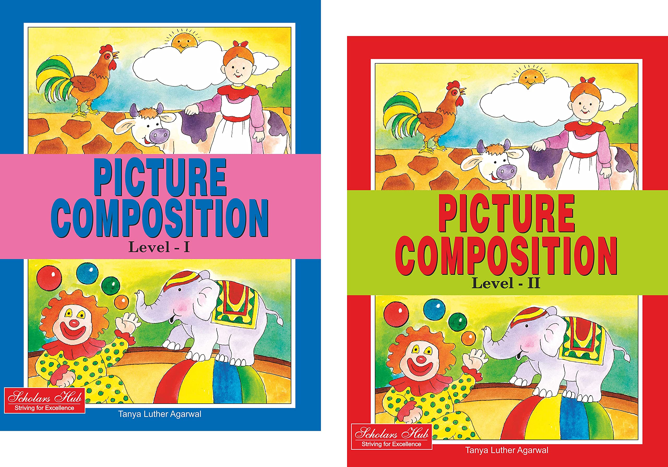 Scholars Hub Picture Composition Book (Part 1, 2) (Set Of 2 Books) | Picture Composition Book For Class 1,2 | 56 Pages