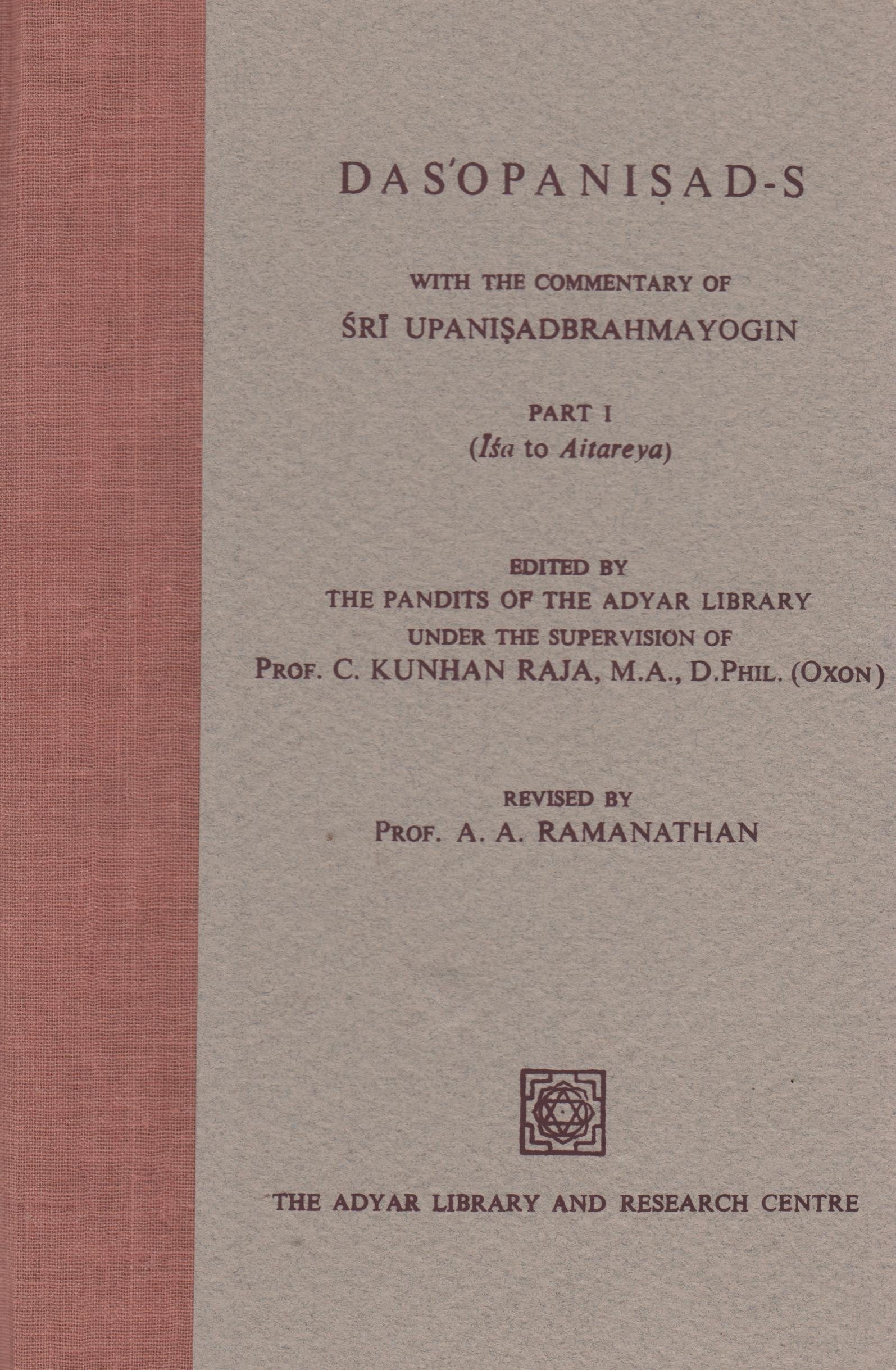 Dasa upanisadah Adyar Library series