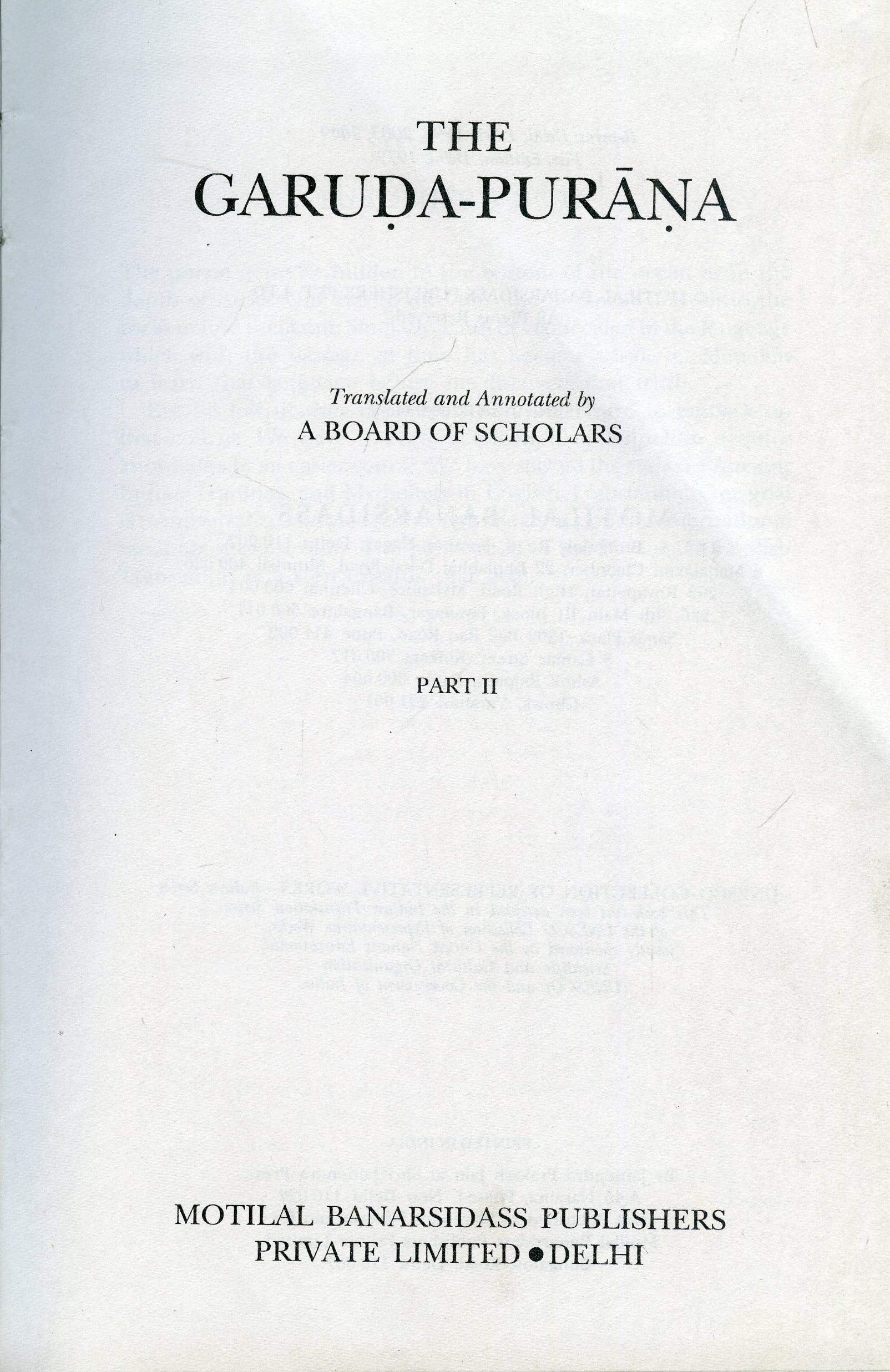 Garuda Purana  Part 2: Ancient Indian Tradition and Mythology  Vol. 13