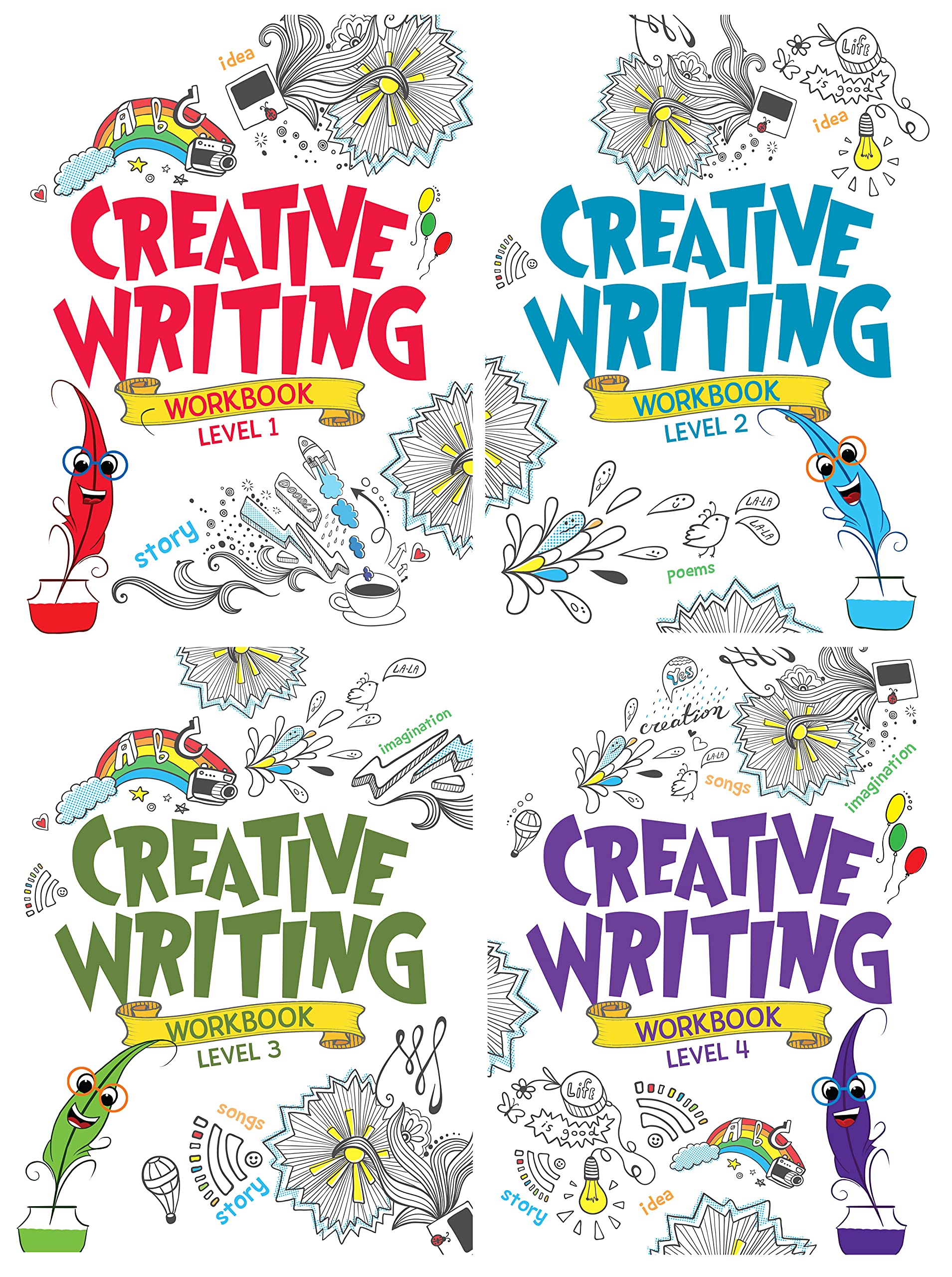 Creative Writing ( set of 4 workbooks)  Writing practice for kids