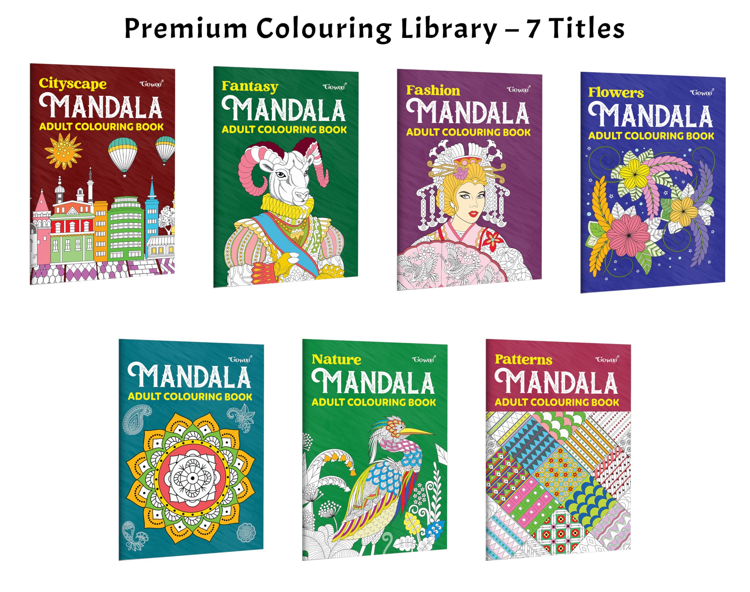 Cityscape, Fantasy, Fashion  Mandala Adult Colouring Book and more : modern art design collection, creative mandala pattern pa
