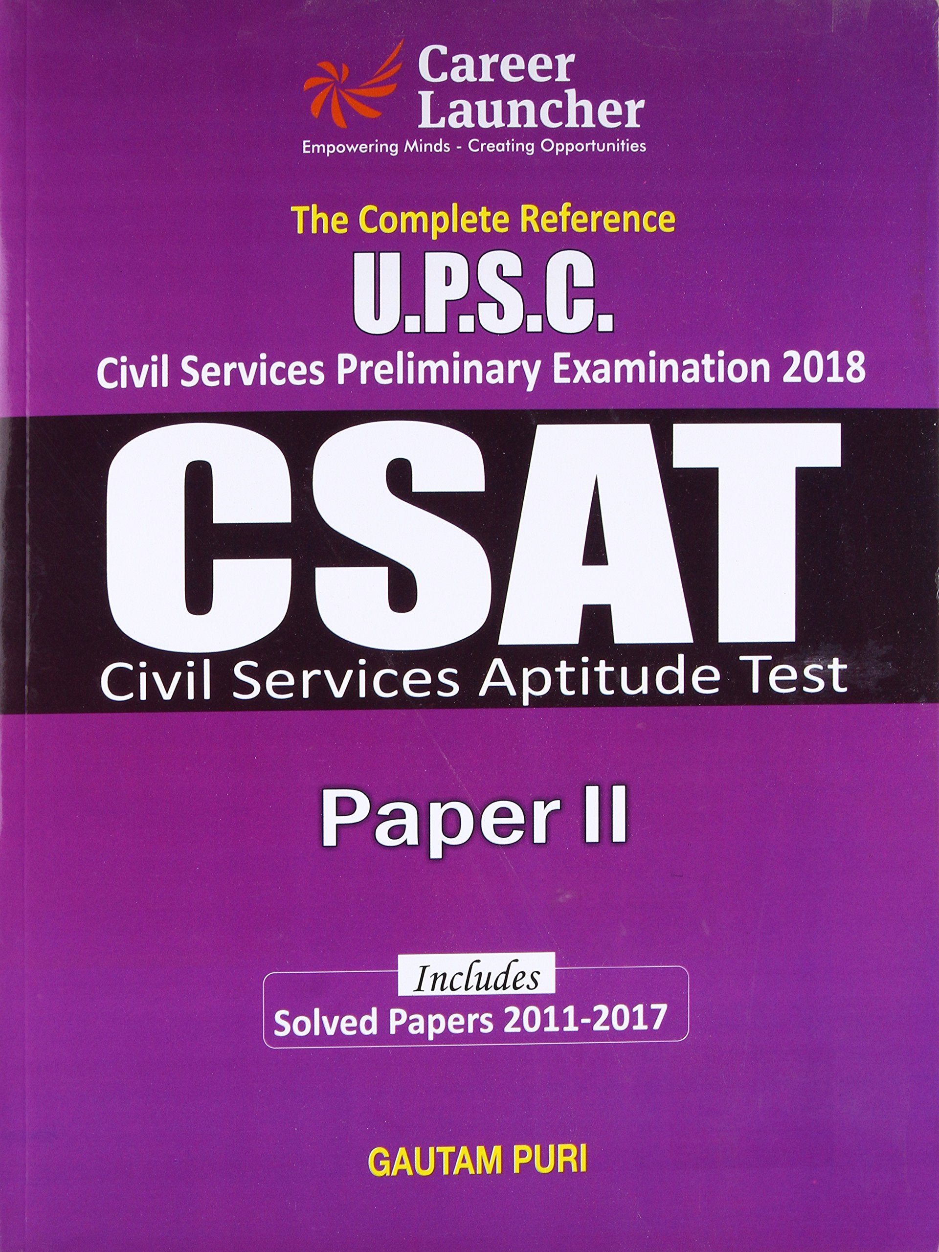 Upsc General Studies Paper Ii (Csat) For Civil Services Preliminary Examination 2018 (Cl)