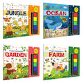 JUNGLE, OCEAN, GARDEN and FARM  Fingerpainting and Colouring Art : Art book for children, Coloring Activity Book, Thumbprint Ar