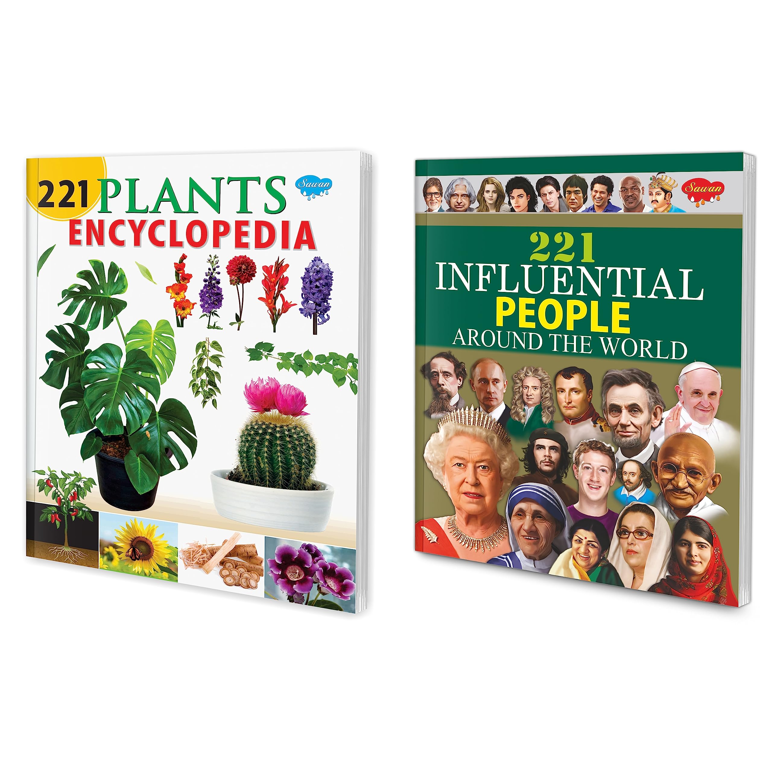 Set Of 2 Encylopedia (221 Influential People Around The World, 221 Plants Encyclopedia)