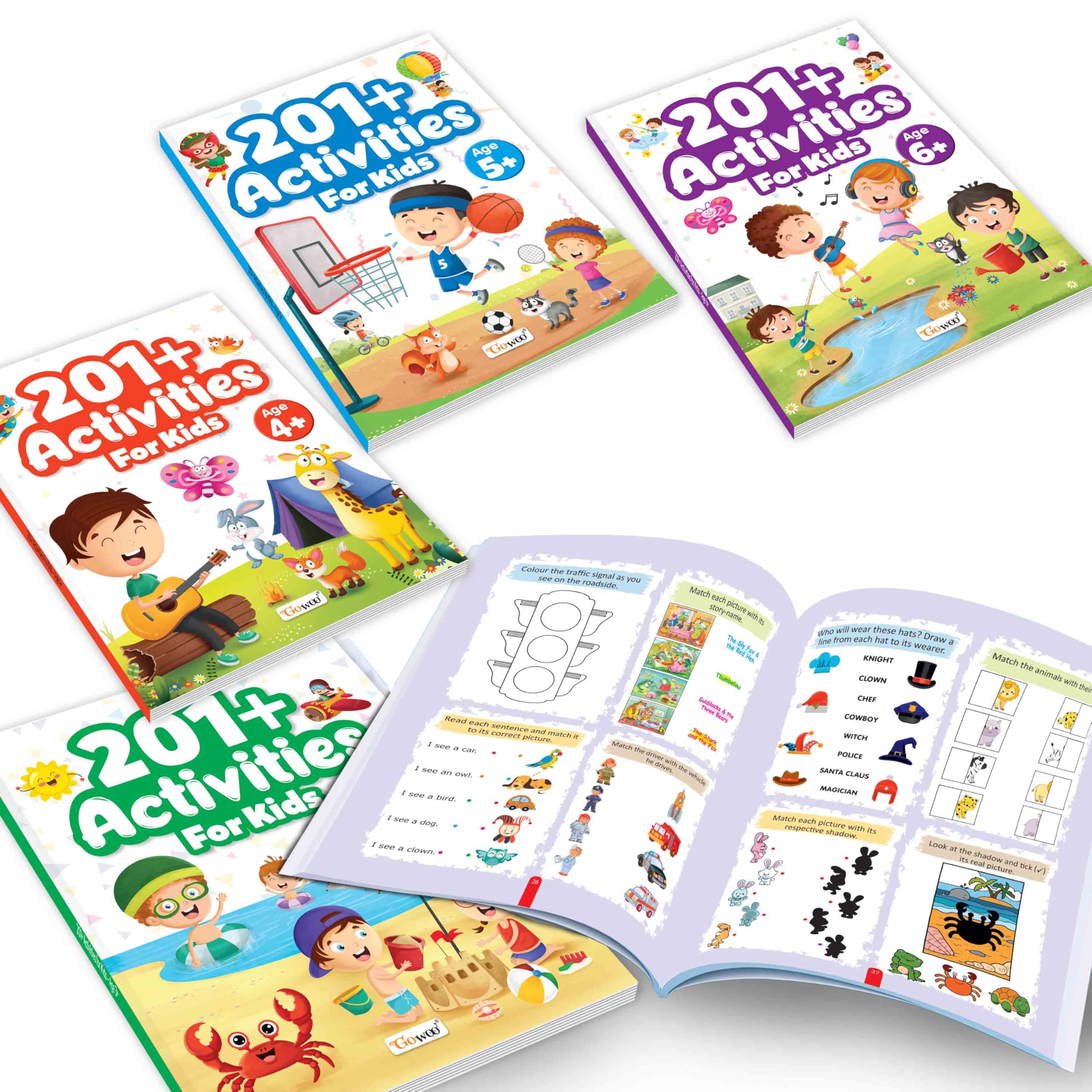 Educational activity book for children : 201+ Activities for Kids for Age 3, 4, 5 and 6+ : Fun exercises for kids, Childrens ac