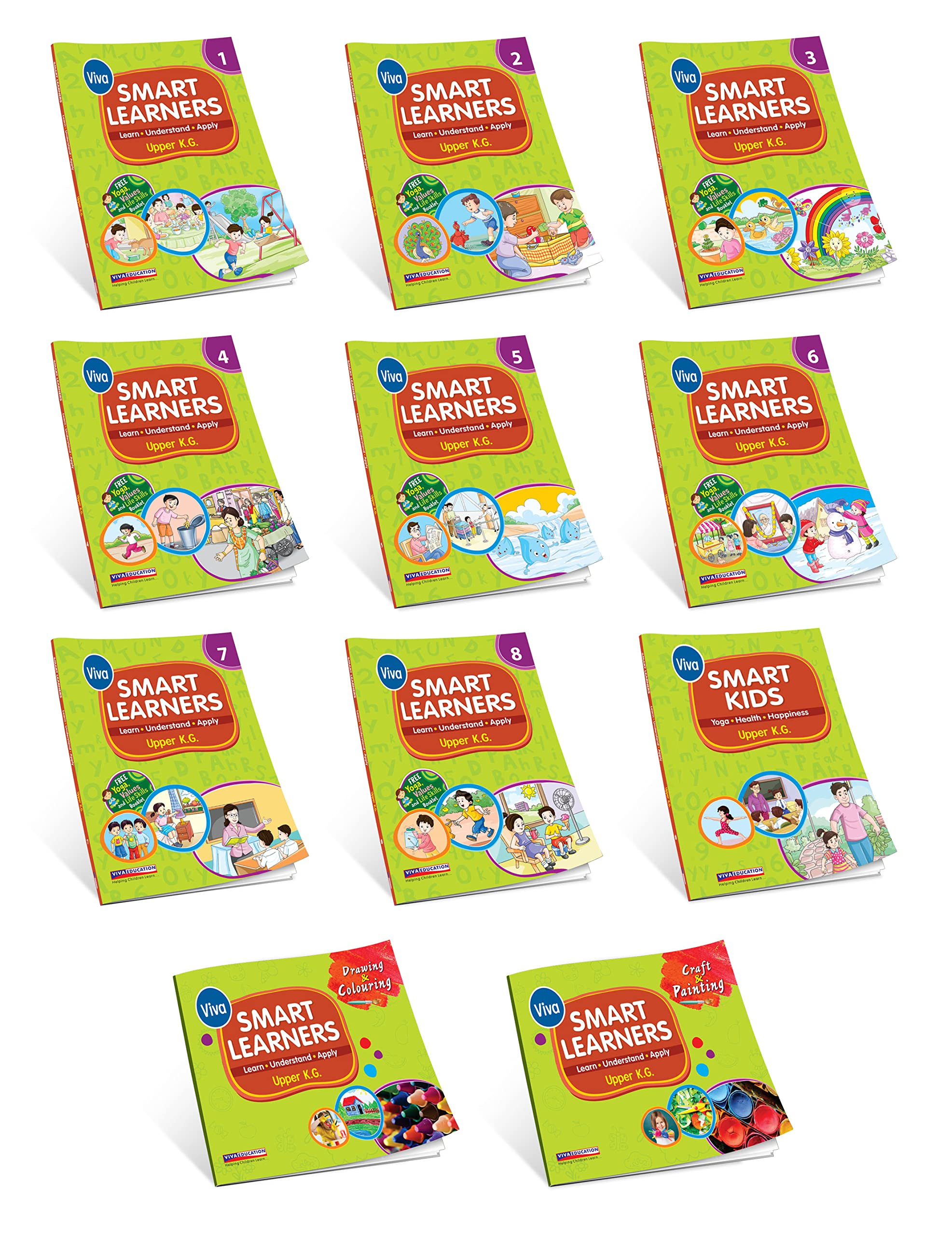 Smart Learners: Upper KG, Set of 12 Books