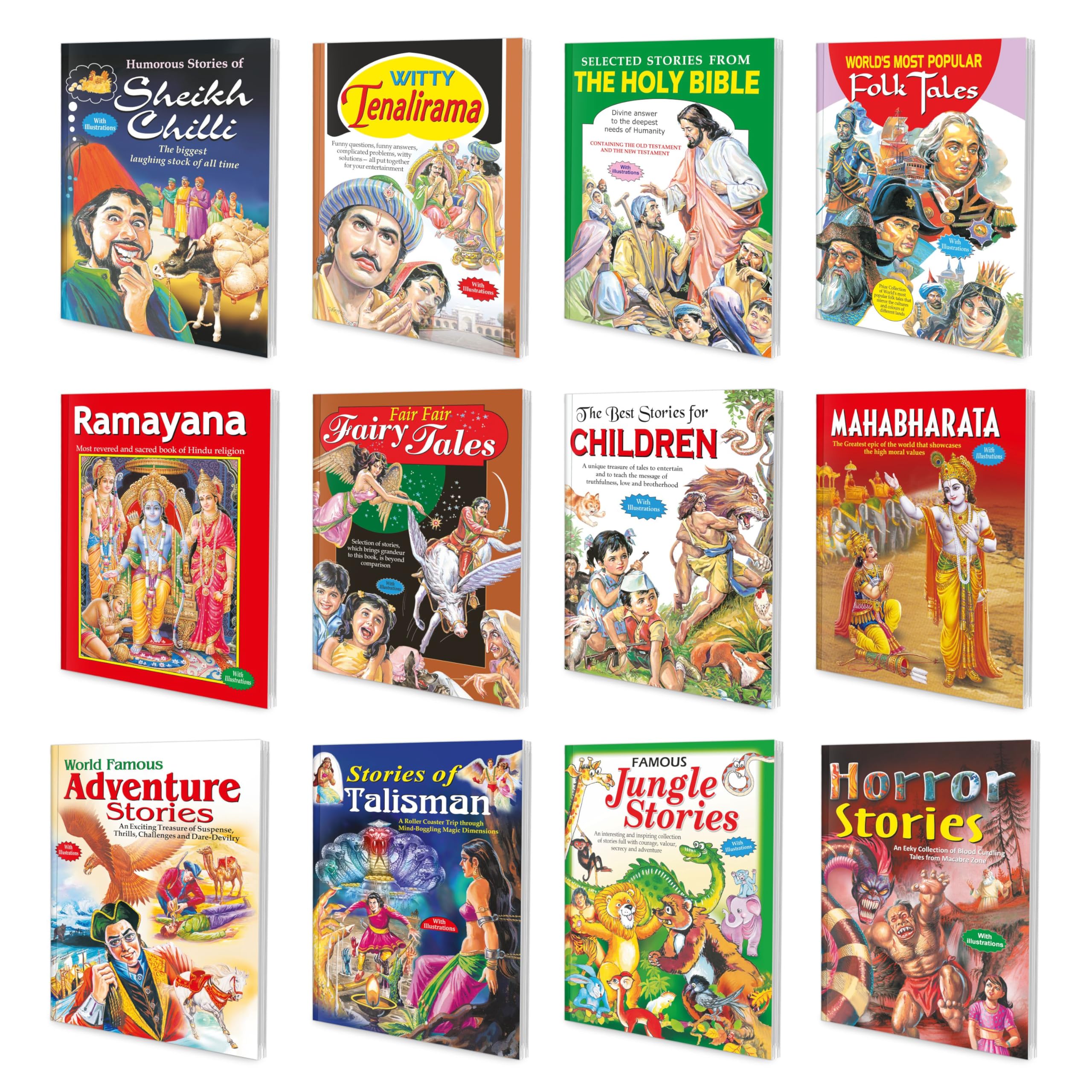 Children Story Books Combo | Set Of 12 Story Books With Illustrations