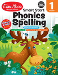 EvanMoors Smart Start Phonics and Spelling Workbook for Grade 1, Beginning Reading, Spelling patterns, Learn to Read, Homeschoo