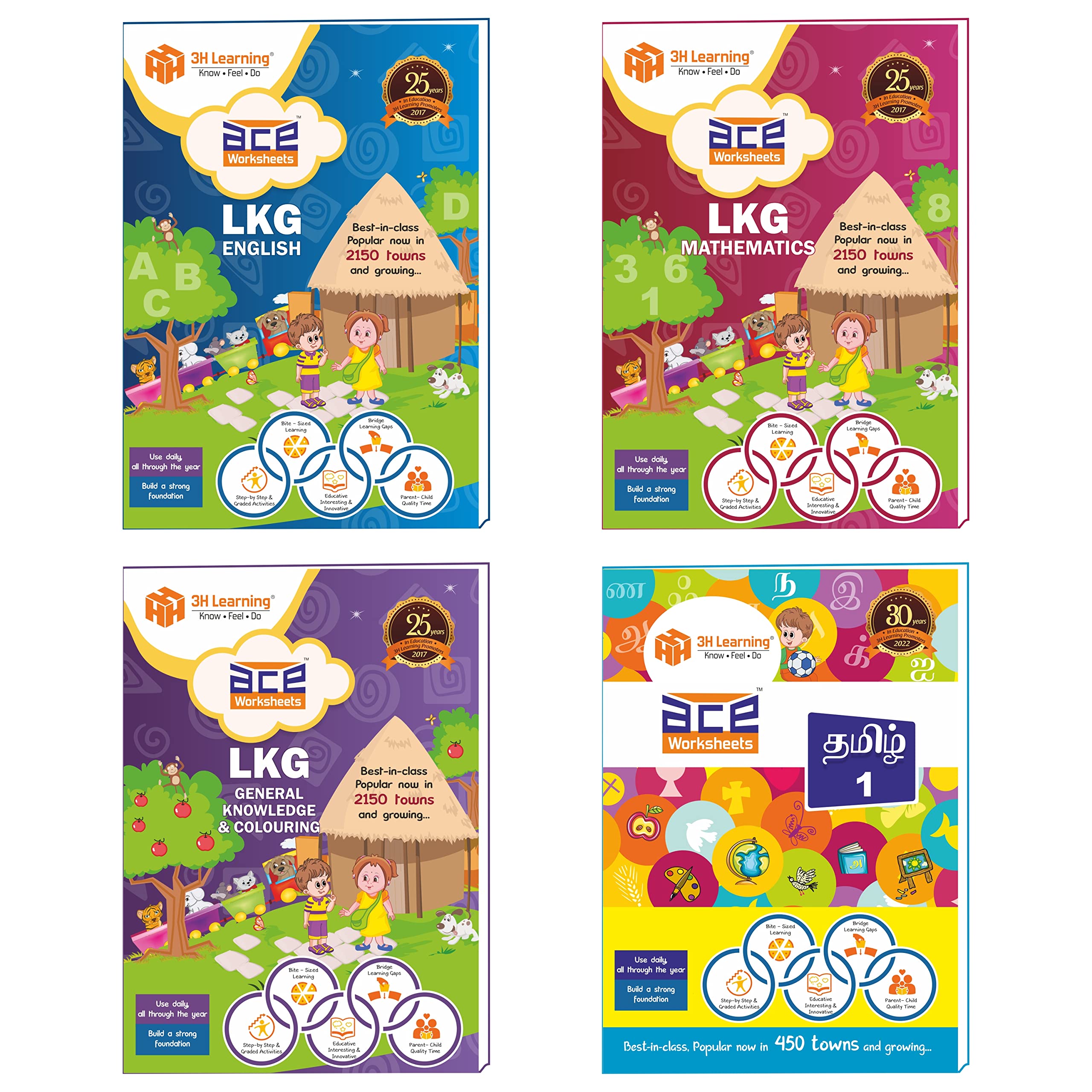 Lkg Kids 368 Pages 4 Ace Worksheets Cbse Books Early Learning All In One English Tamil Maths Gk / Evs Coloring Interactive Fun W