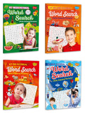 Sawan Pictorial Word Search With Coloured Pictures  Blue, Green, Orange and Red | Pack of 4 Books