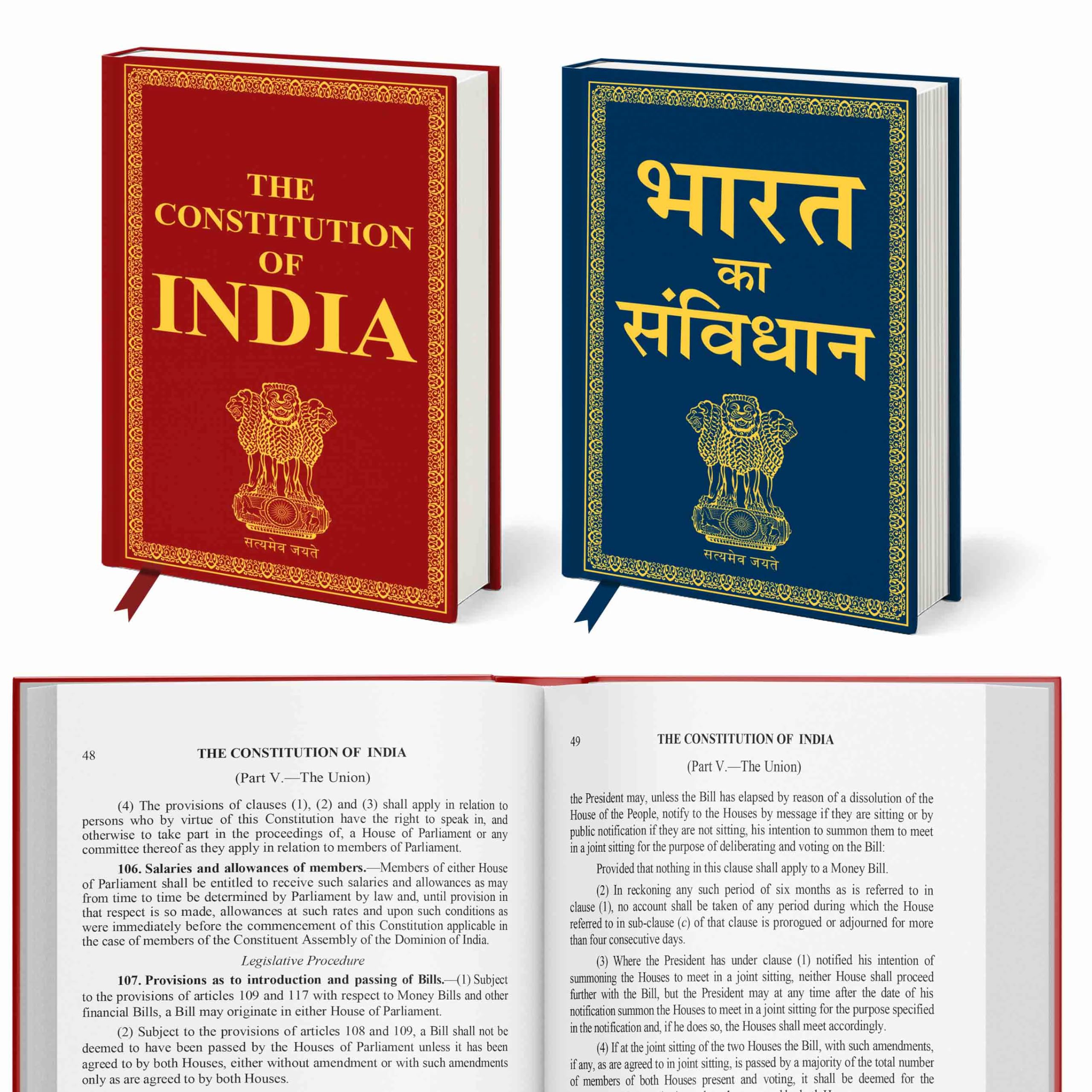 The Constitution of India & Bharat ka Samvidhan (Deluxe Hardbound Edition) : Comprehensive Constitution Learning, Constitutiona