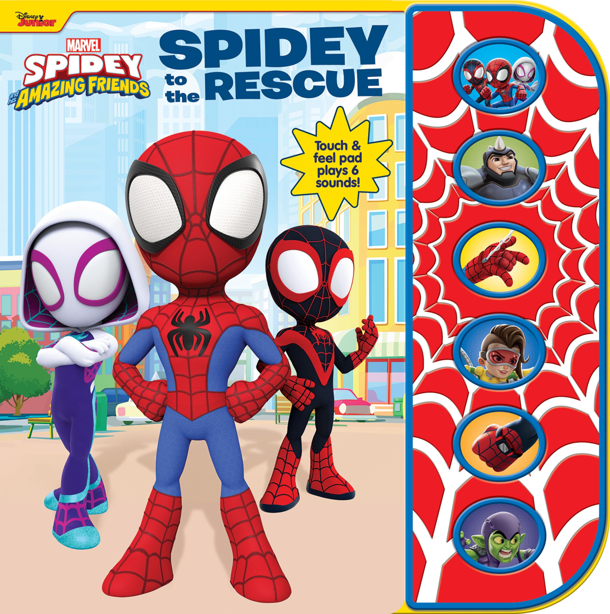 Marvel Spiderman  Spidey and his Amazing Friends  Spidey to the Rescue  Touch & Feel Textured Sound Pad for Tactile Play  P