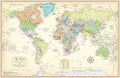 The World Map  Classic Edition With Single Side Hybrid Uv Lamination Without Frame | Size 50 X 75 Cms | English
