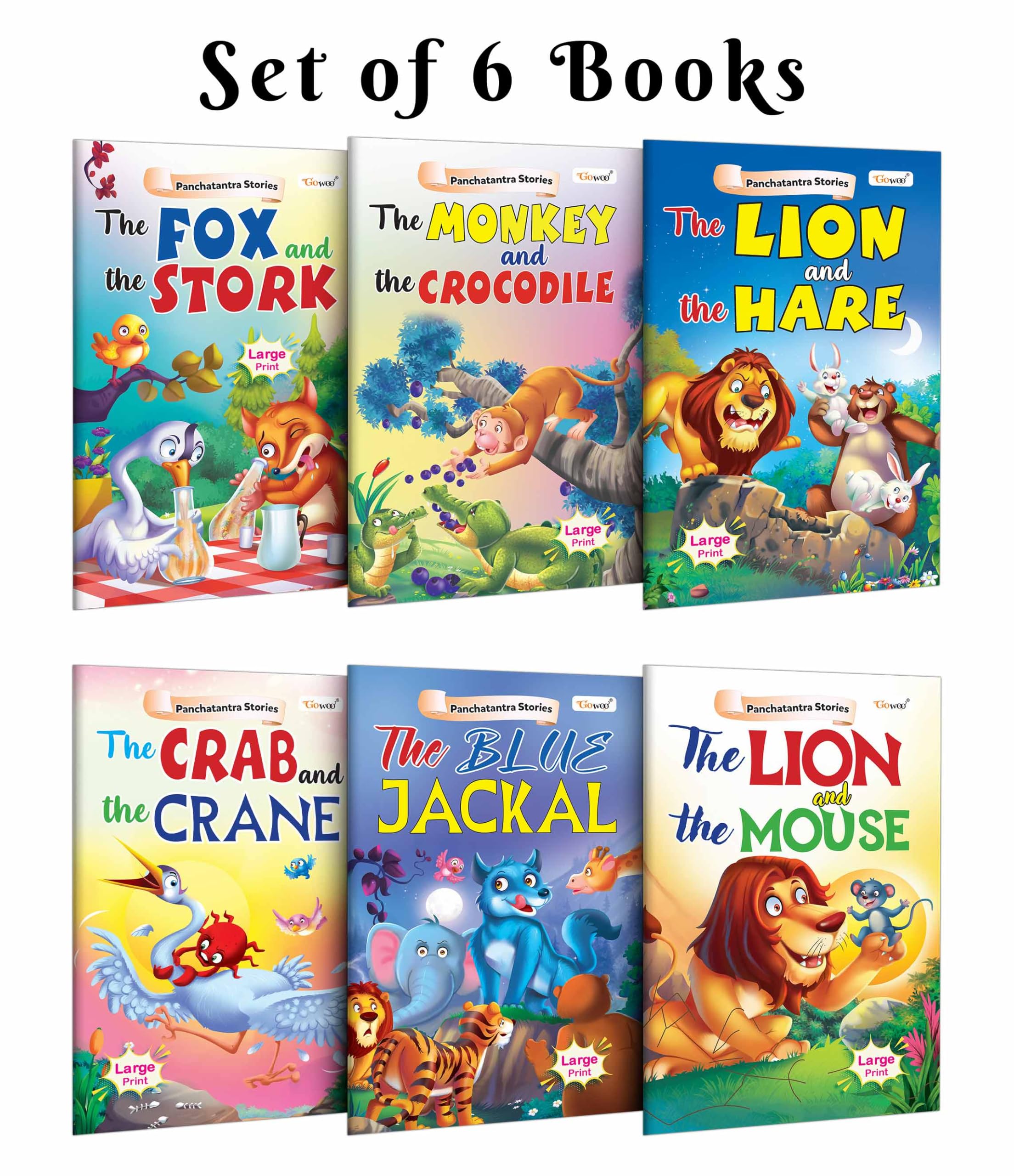 The Fox And The Stork, The Monkey And The Crocodile, The Lion And The Hare and more  Panchatantra Stories: Kids moral fables, T