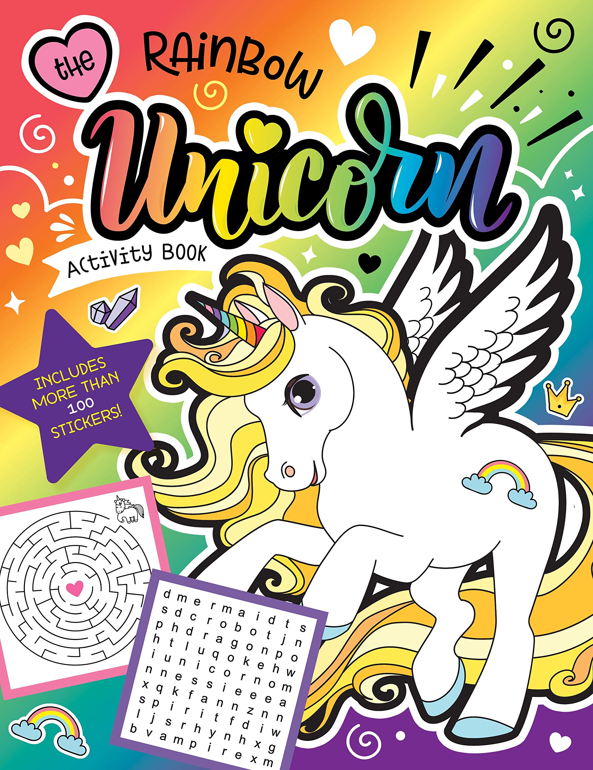 The Rainbow Unicorn Activity Book: Magical Games For Kids With Stickers!