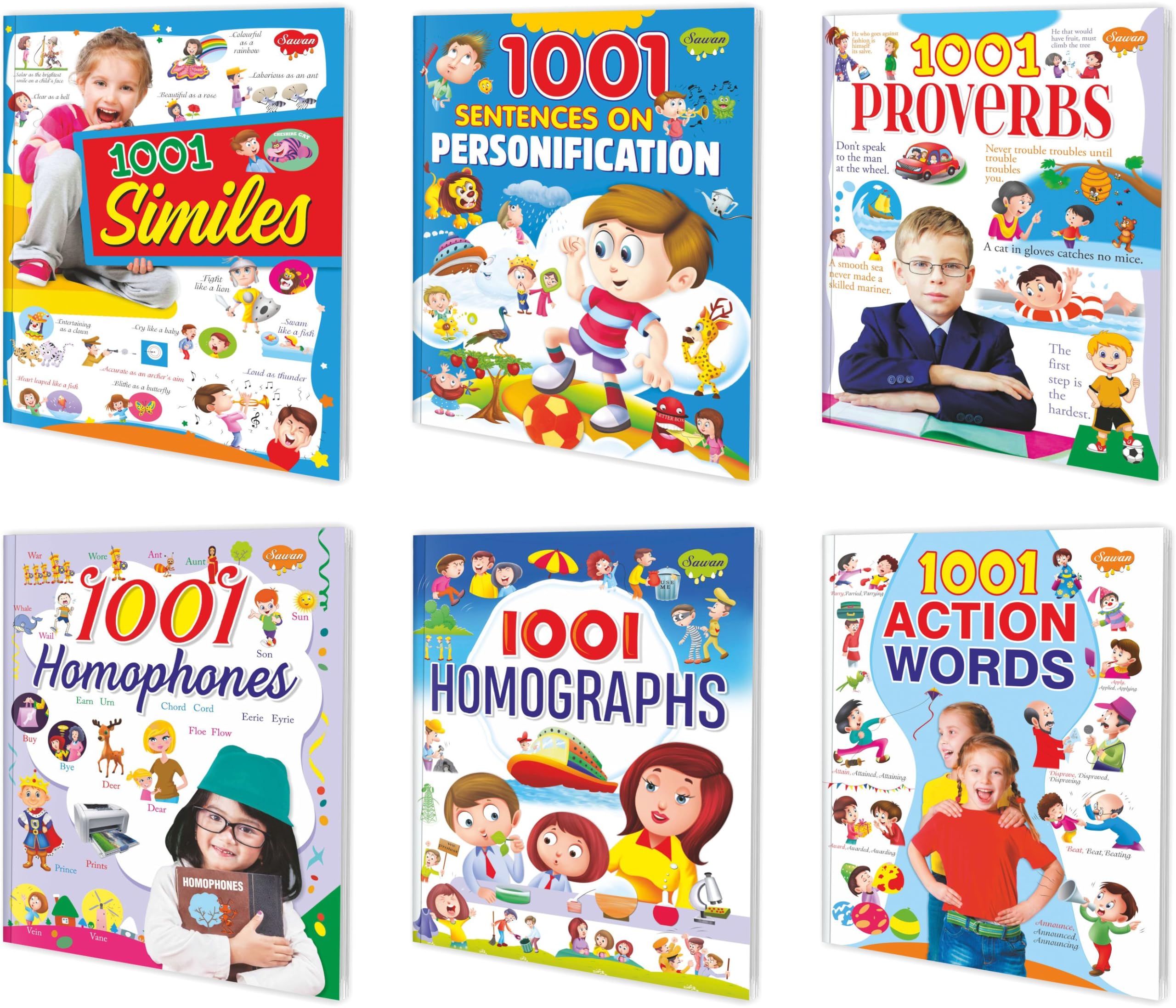 Educational Books For Kids Series | Pack Of 6 Learning Books Of 1001 Great Grammar Series