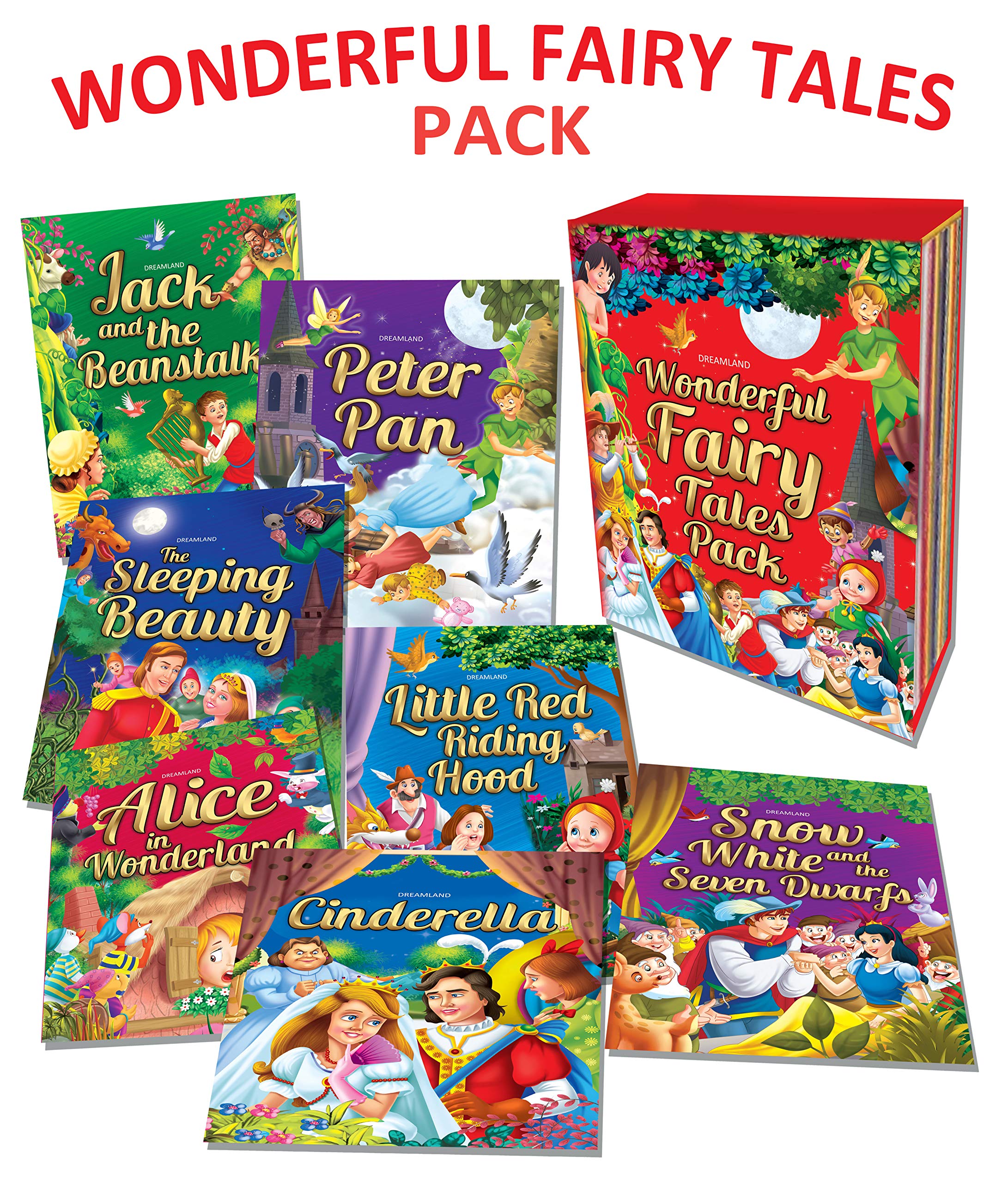 Wonderful Fairy Tales Book Set  10 Illustrated Storybooks for Kids Age 38 | Includes Cinderella, Peter Pan, Jungle Book & More