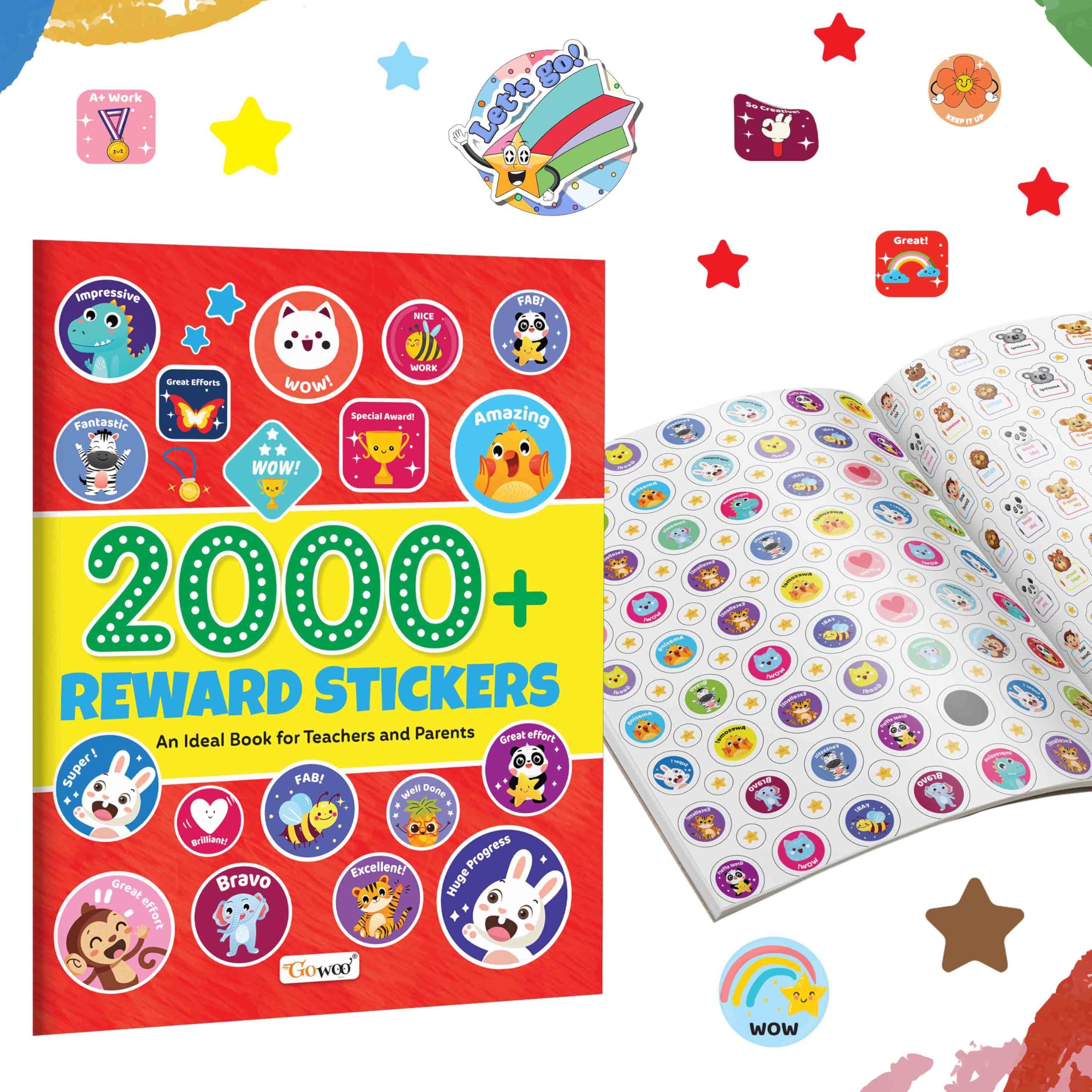 2000+ Reward Stickers : All In One Stickers For Kindergarten, Lkg, Ukg, Nursery, Fun Reward Stickers, Perfect for Parents and Te