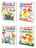 Sawan Present Set Of 4 Book Fun With Sticker Activity Books | Fun With Sticker Activity1 To 4 (Pin Binding, Manoj Publications 