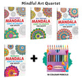 Stress Relief, Art Therapy, Refreshing  Mandala Copy to Colour for Adults and more with 10 Colour Pencils : peaceful mandala p