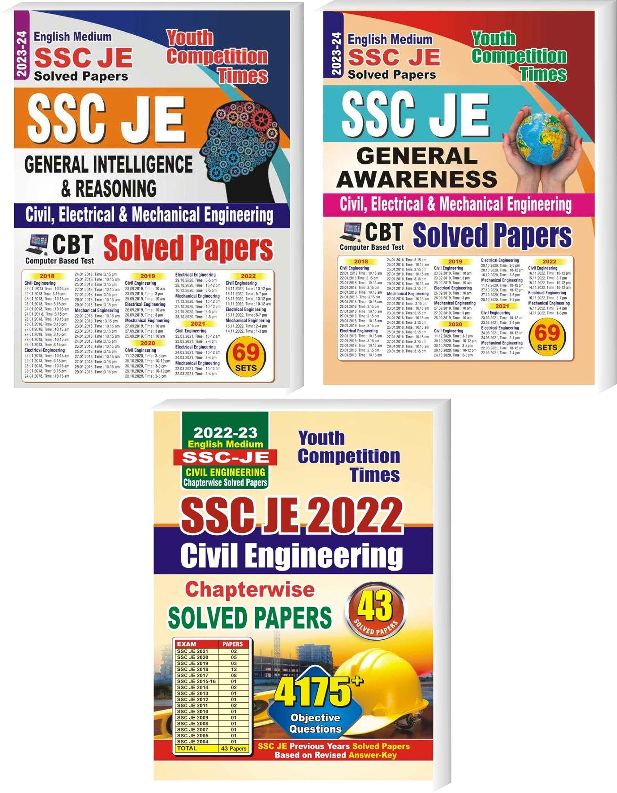 Youth Competition Times SSC JE (General Intelligence & Reasoning + General Awareness + Civil Engineering) | Solved Papers | Engl