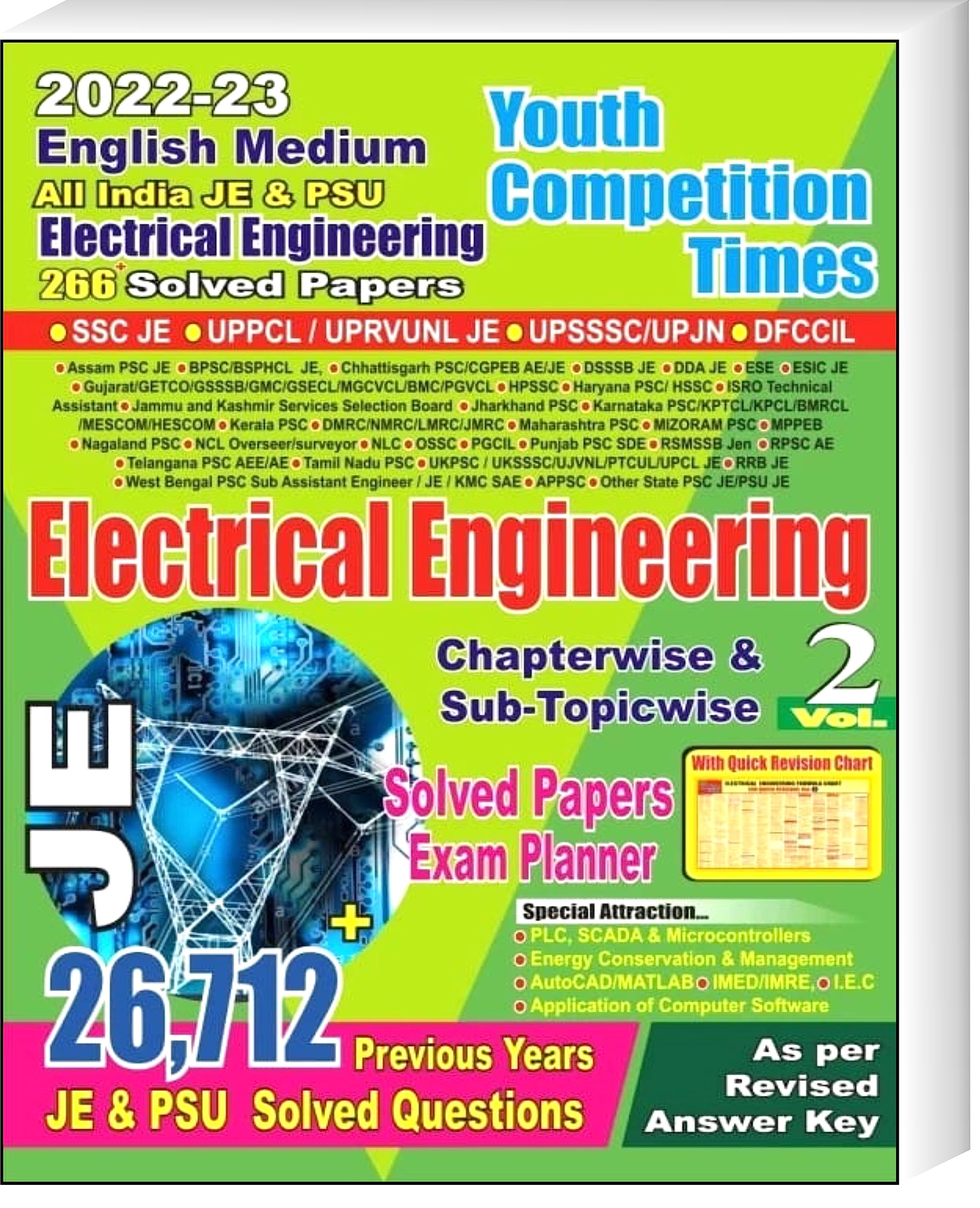 Youth Competition Times Electrical Engineering JE Vol.2 | Chapterwise Solved Papers | Exam Planner | SSC JE | UPPCL/UPRVUNL | UP