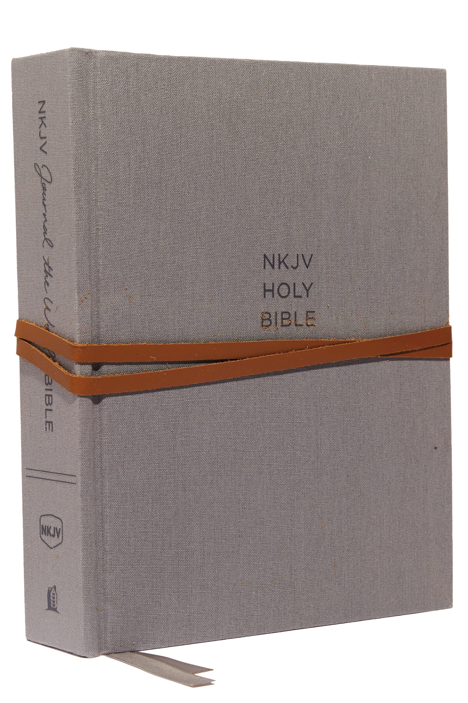 NKJV, Journal the Word Bible, Cloth over Board, Gray, Red Letter, Comfort Print: Reflect, Journal, or Create Art Next to Your Fa