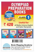 Olympiad Preparatory Books Combi Pack (4 Books) Class 1 | Mathematics, Science, English And Reasoning Trainer | Olympiad Exams 