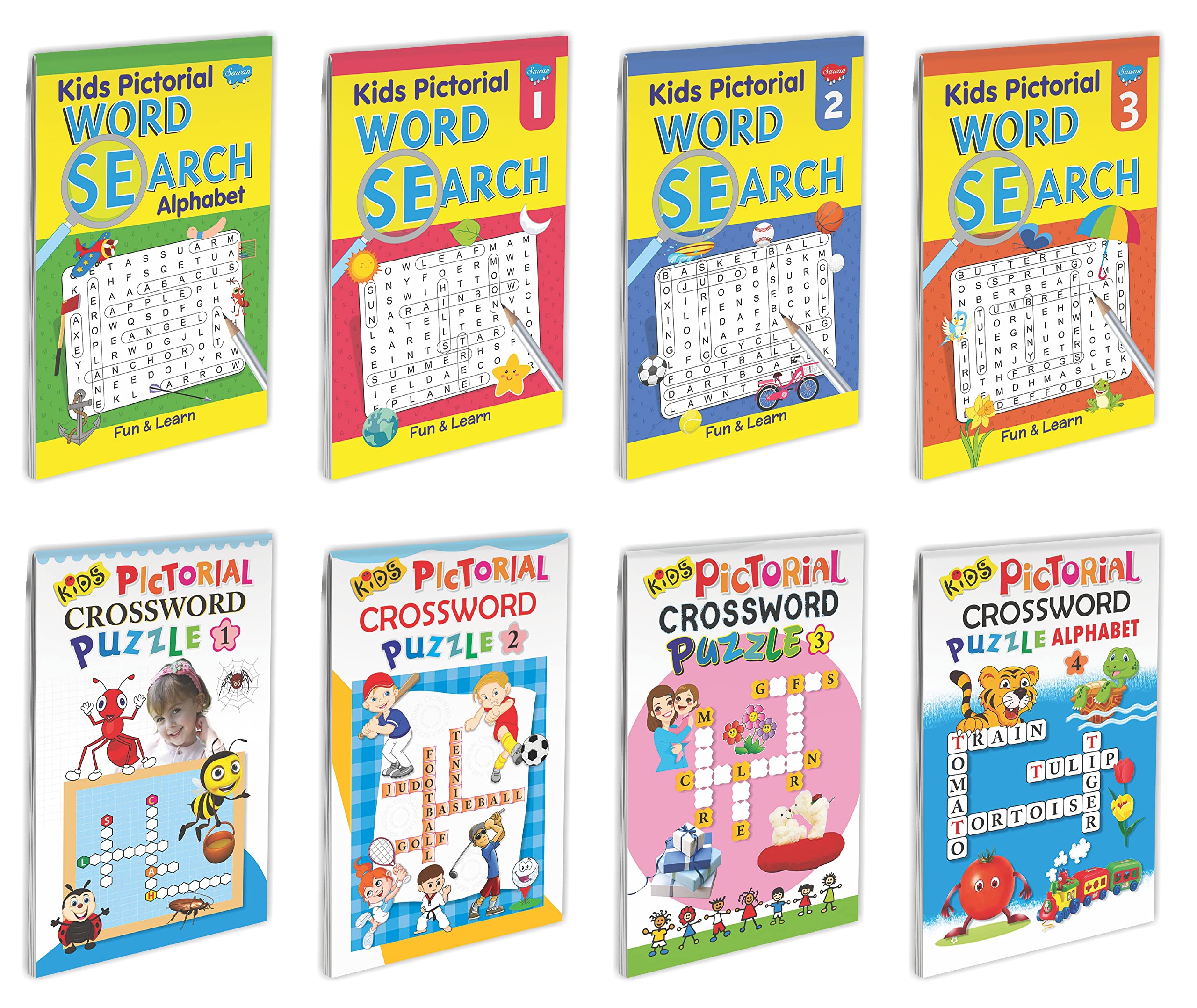 Word Search And Cross Words Book  Set Of 8