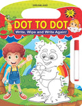 Write and Wipe Dot to Dot Activity Book for Kids Age 24 | Reusable WipeClean Learning with Marker Pen | Early Pen Control, Num