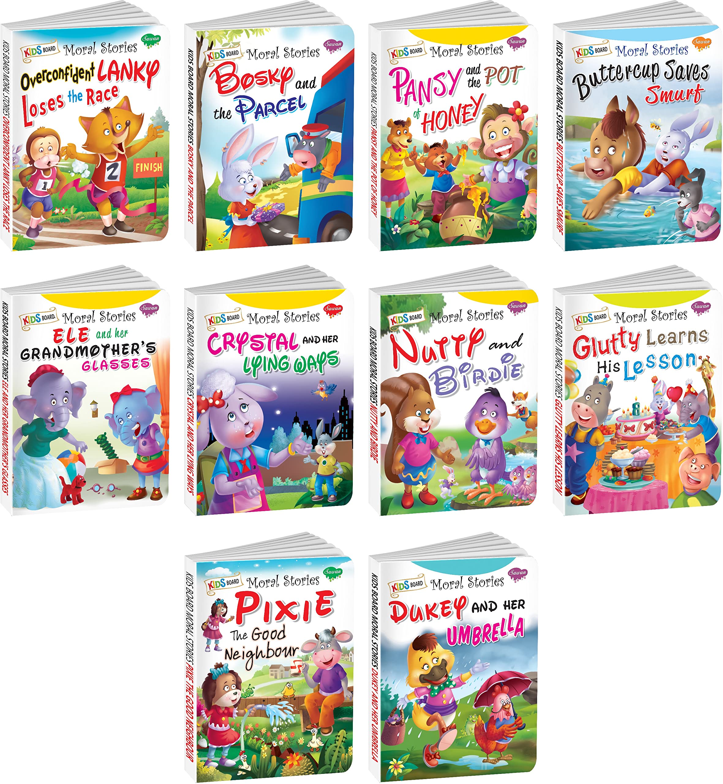 Gift For Kids Under 1000 | Pack Of 10 Kids Board Moral Stories
