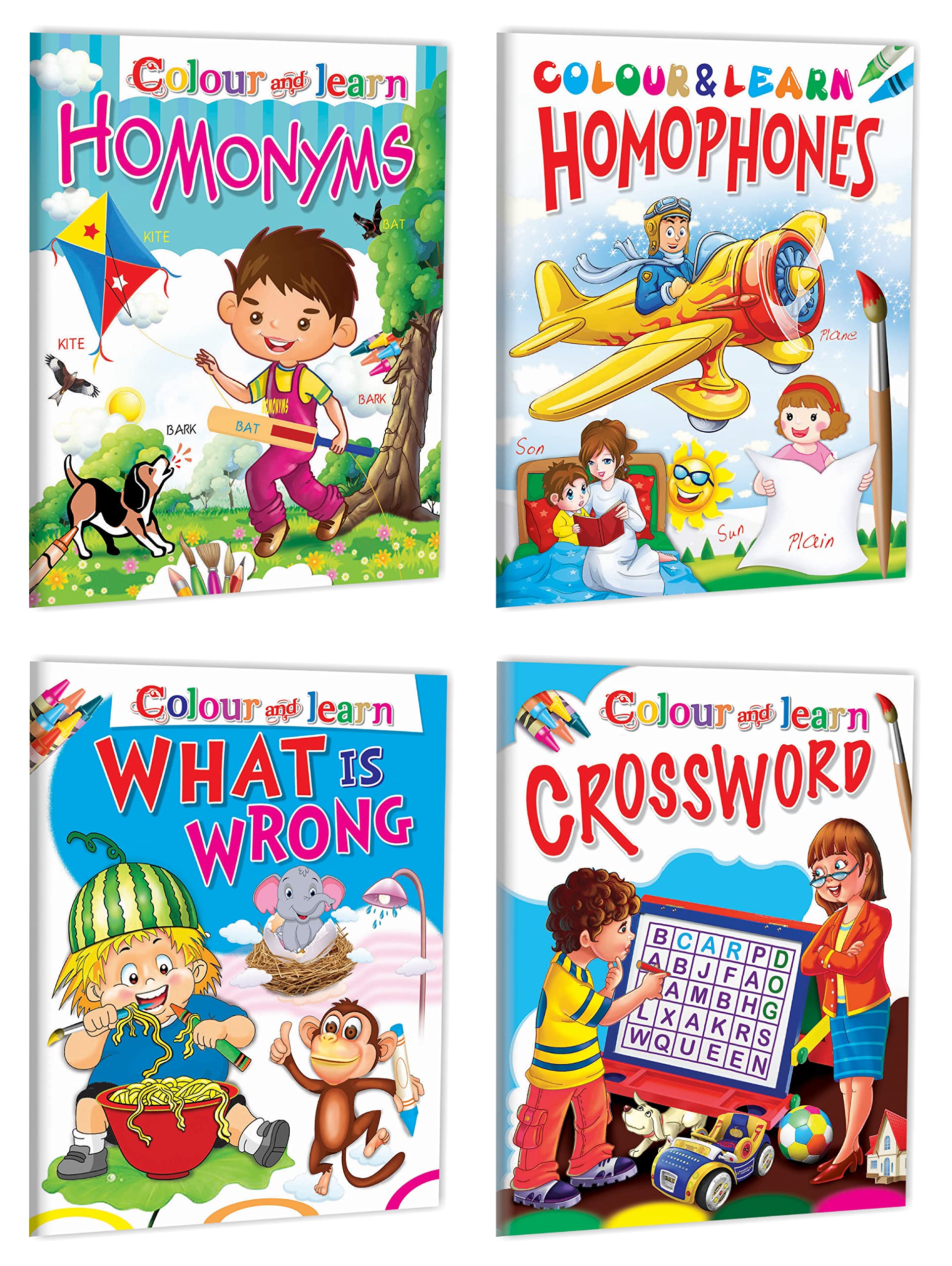 Colouring And Learning Combo Of Books | Pack Of 4 Books (V2)