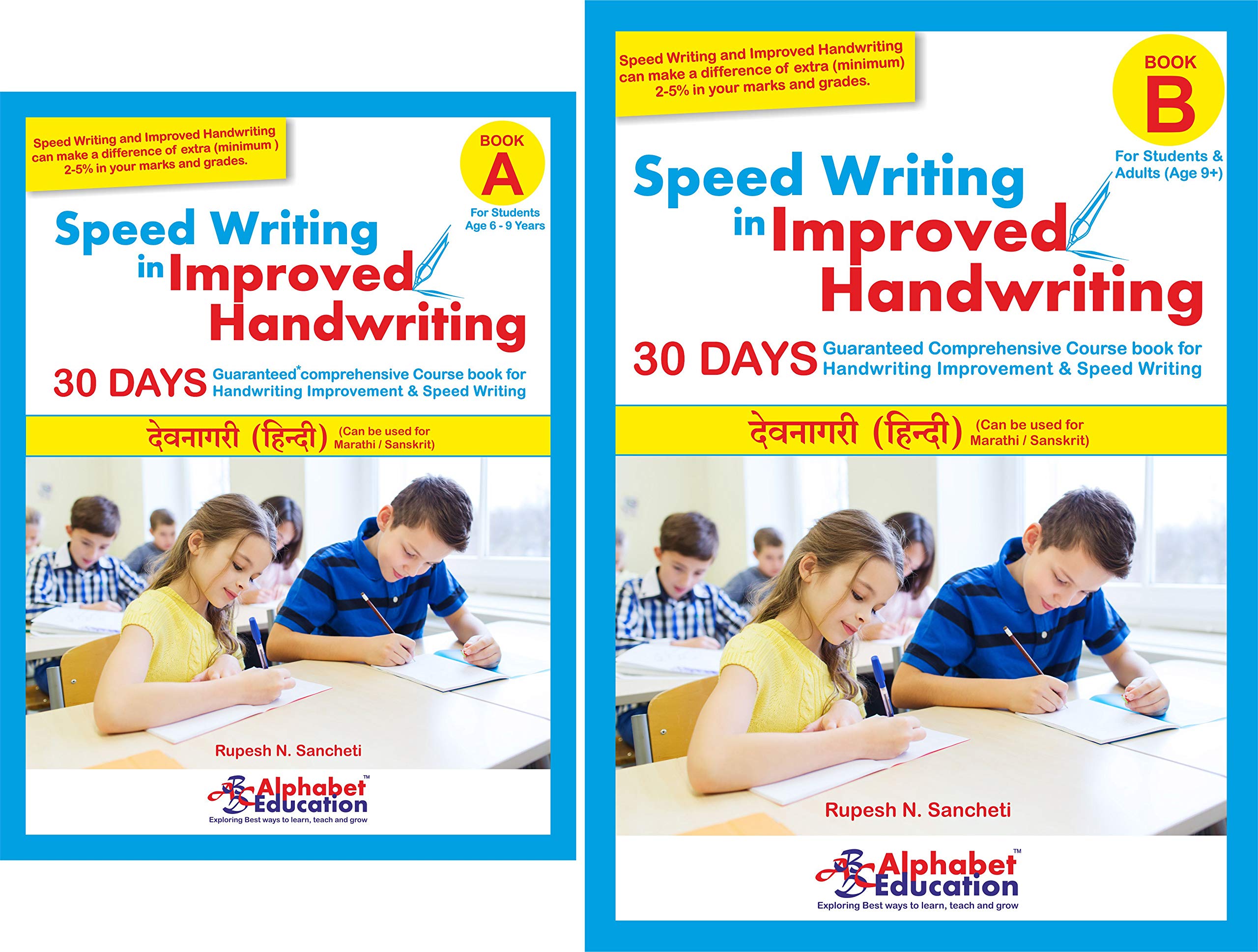 Hindi Writing Combo  Speed Writing In Improved Handwriting  Book A (For 69 Years) With Book B (For 9+ Years)  30 Days Handwr