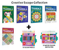 Fantasy, Flower, Mandala  Adult Colouring Book and more with 12 Water Colour Sketch Pens and 10 Colour Pencils : mandala art t