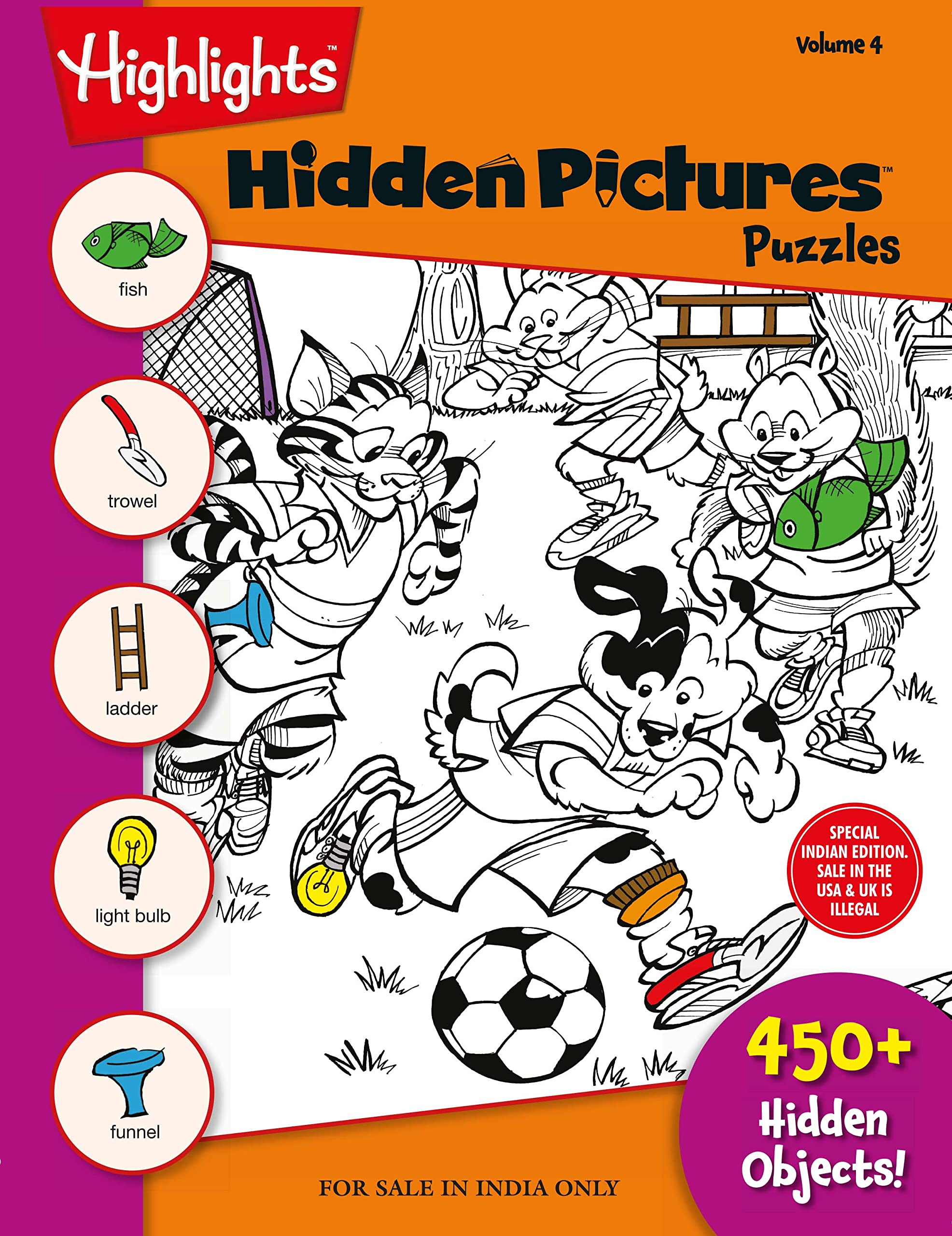 Hidden Pictures Puzzles: 450 Hidden Objects, Above 5 years Ages Kids, Highlights Animal Characters, Activity Children Book  (Vo