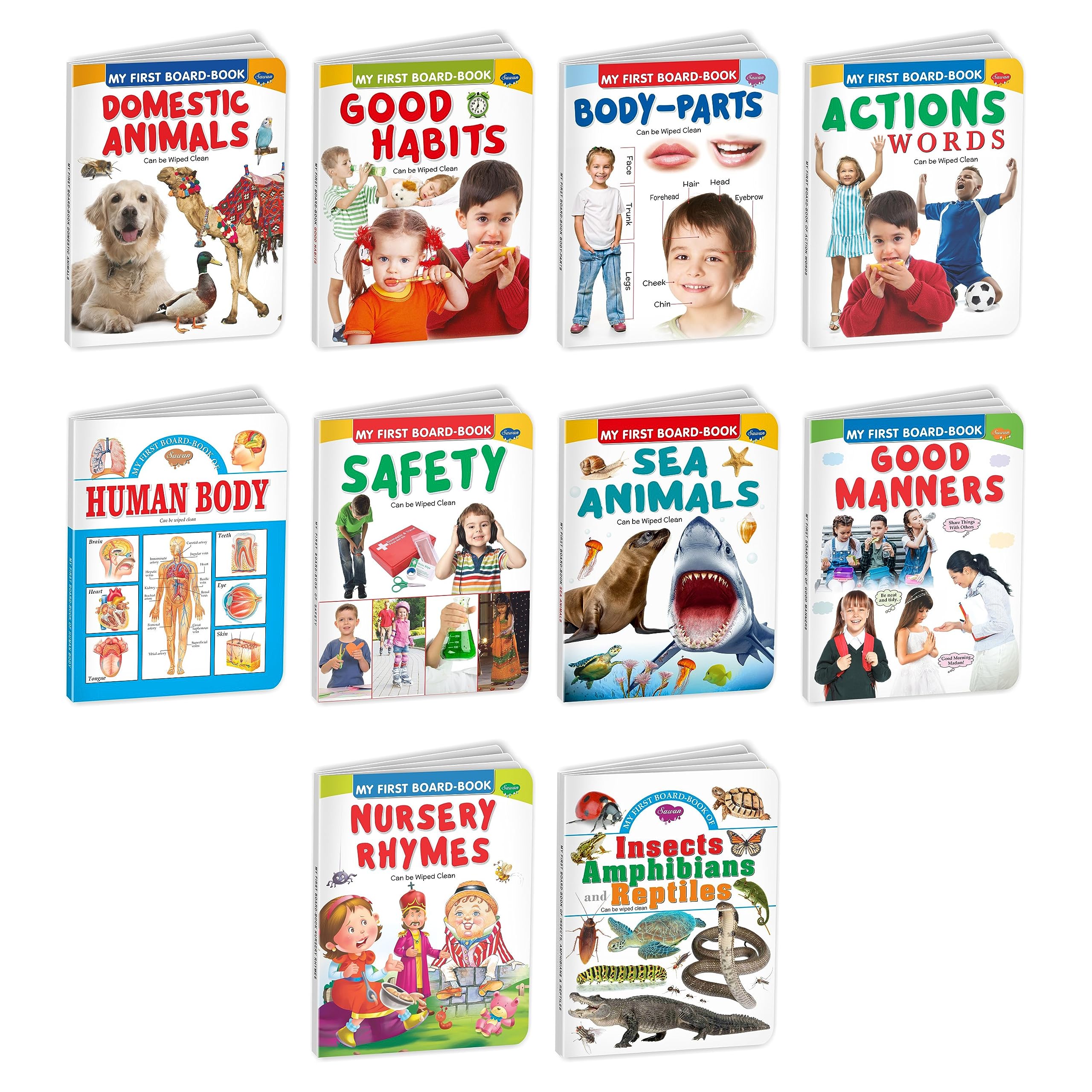 ToddlerS Board Books | Pack Of 10 Books | Super Jumbo Combo For Collecters And Library Learning Books