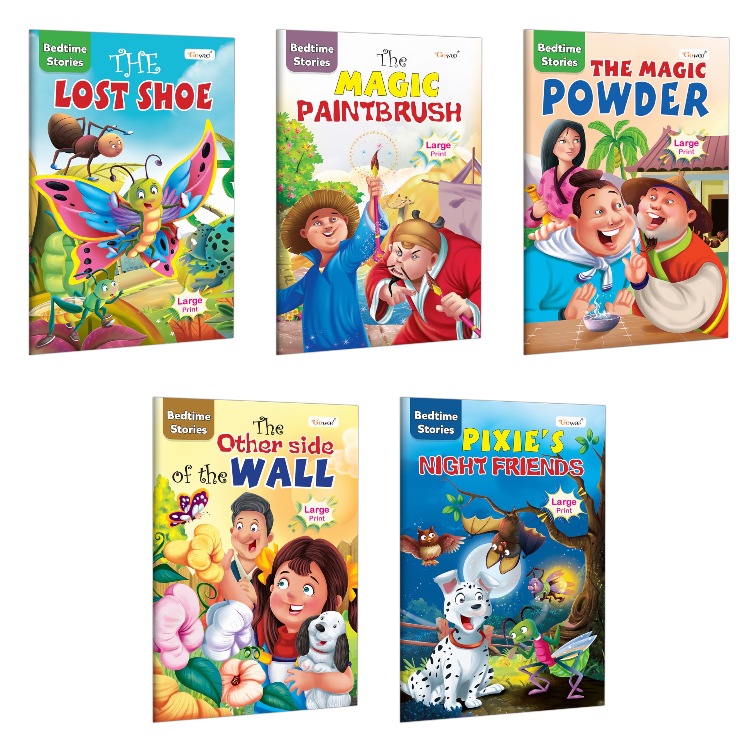 The Magic Paintbrush, Pixies Night Friends, The Other Side Of The Wall, The Magic Powder and The Lost Shoe  Bedtime Stories :