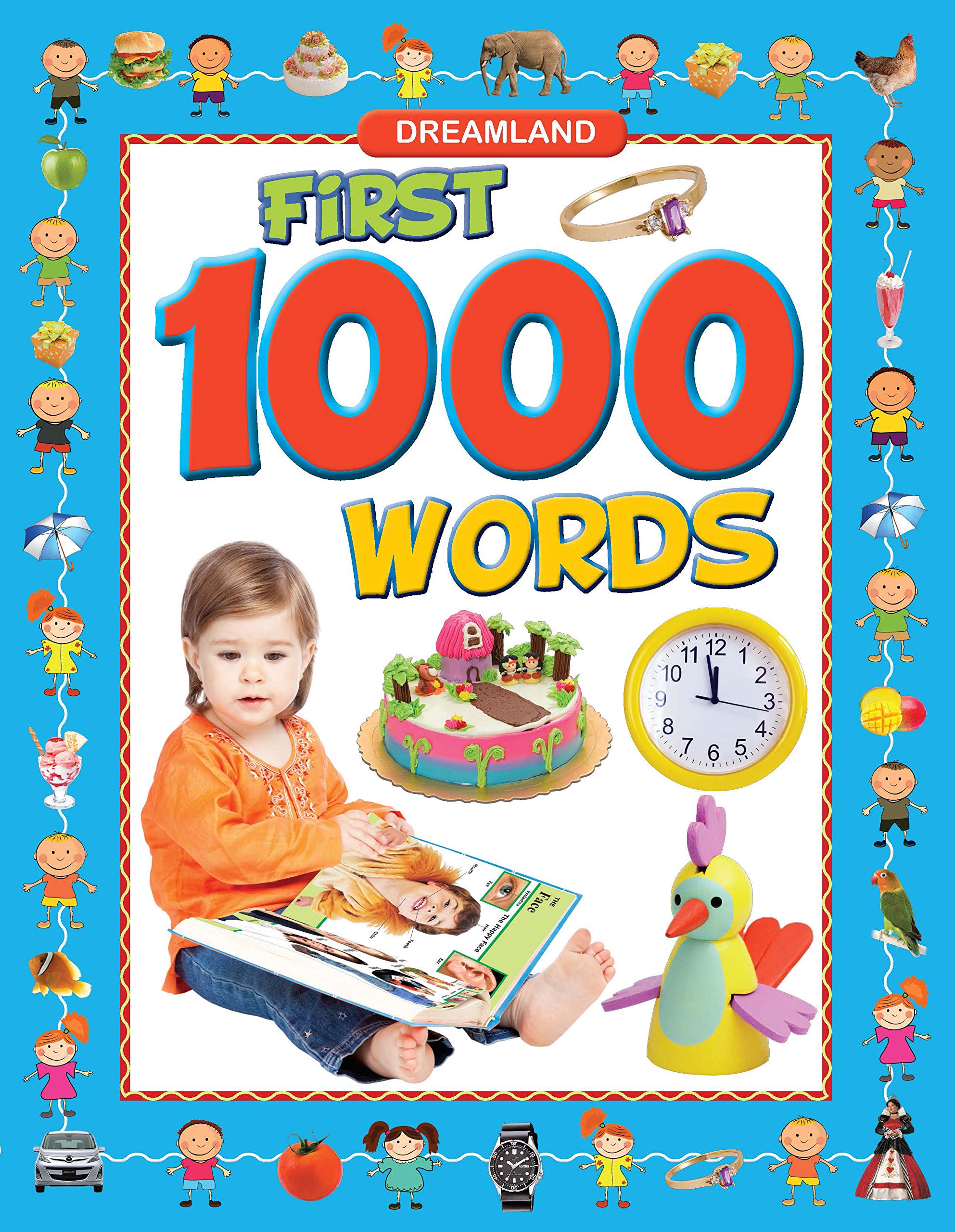 First 1000 Words For Children Age 1  3 Years, Picture Book For Kids With Early Learning Concepts Numerbs, Colours And Shapes, M